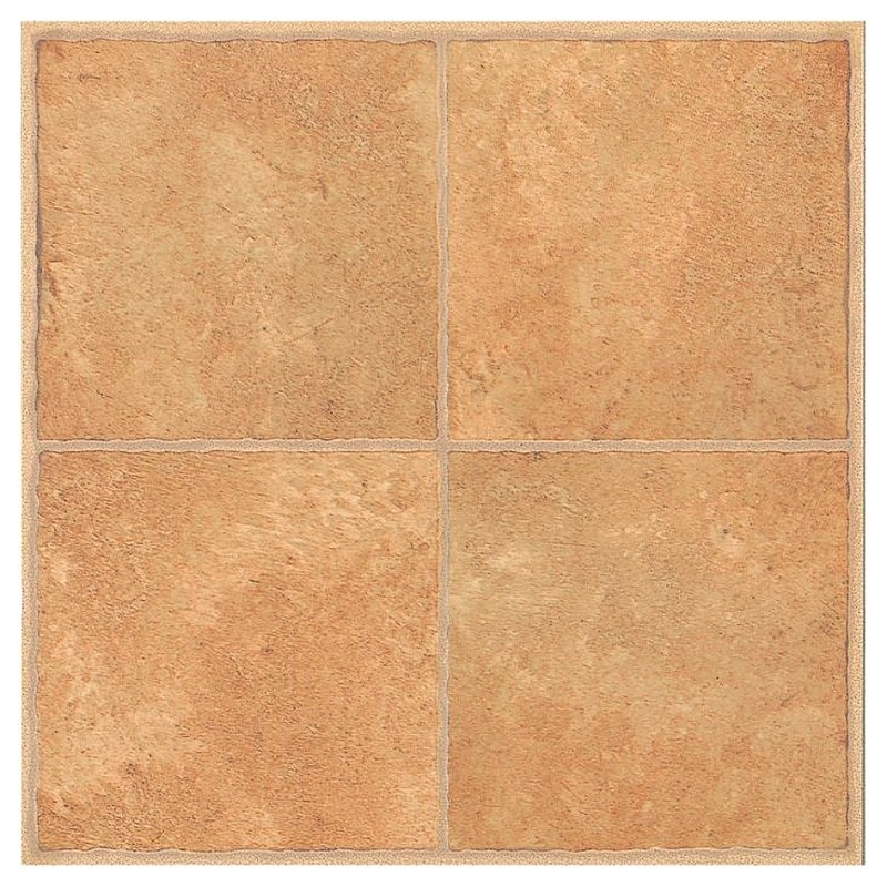 ProSource CL3681 Vinyl Floor Tile, 12 in L Tile, 12 in W Tile, Square Edge, Beig