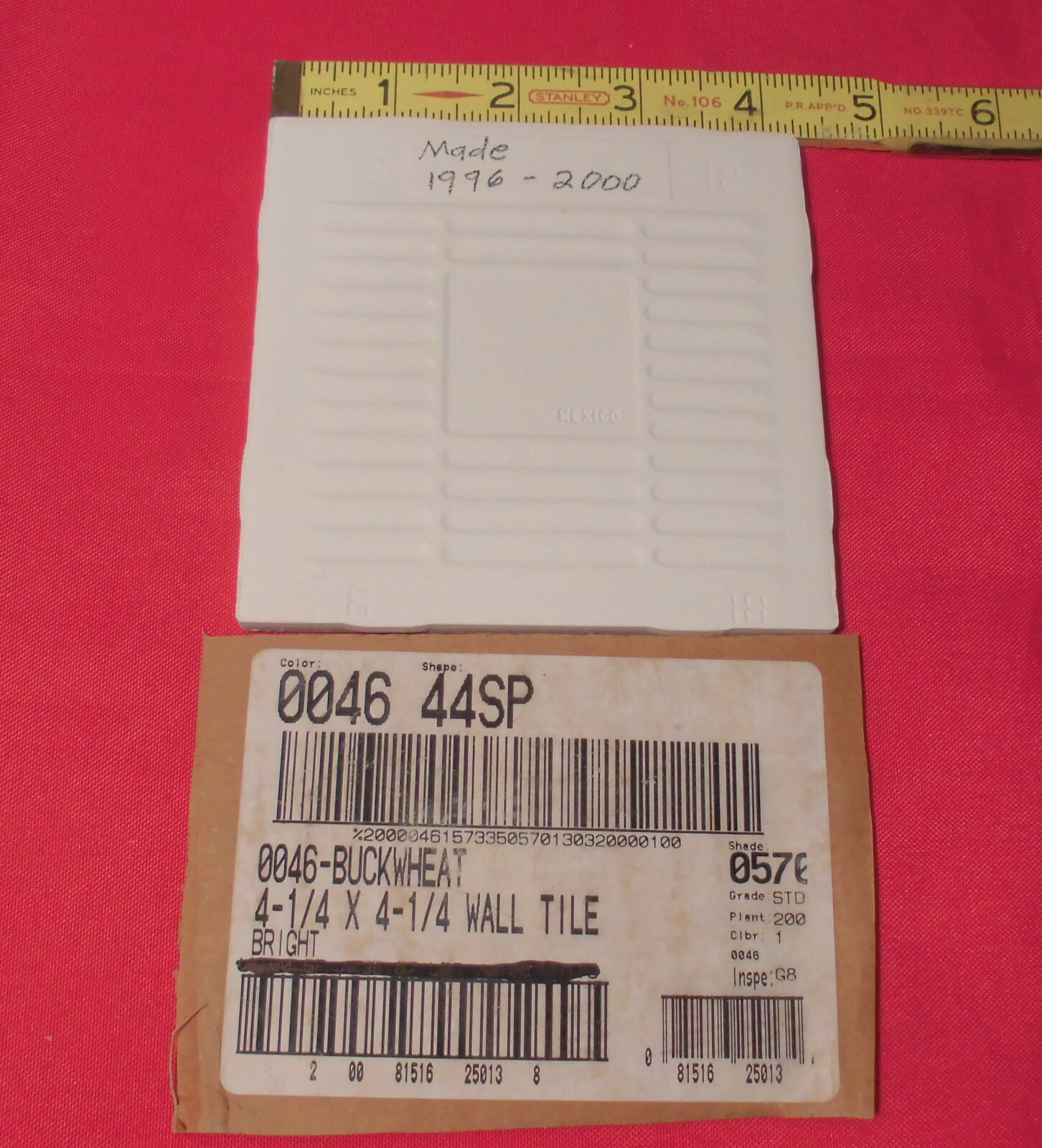 1 pc. Buckwheat Glossy Ceramic Tile #46 by American Olean 4-1/4″ New Version