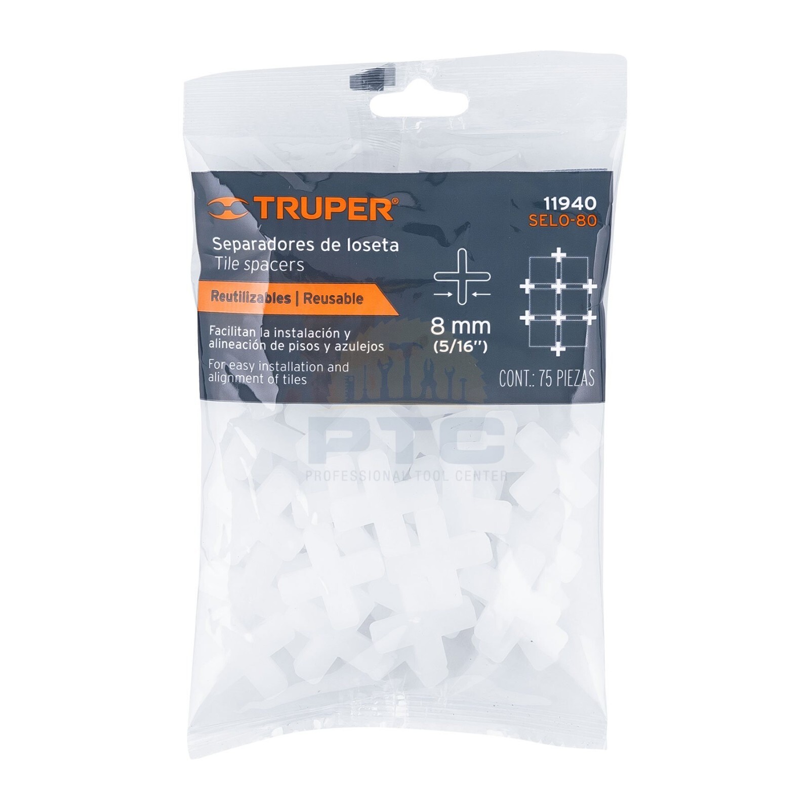 Truper SELO-80 Bag with 75 8mm tile spacers