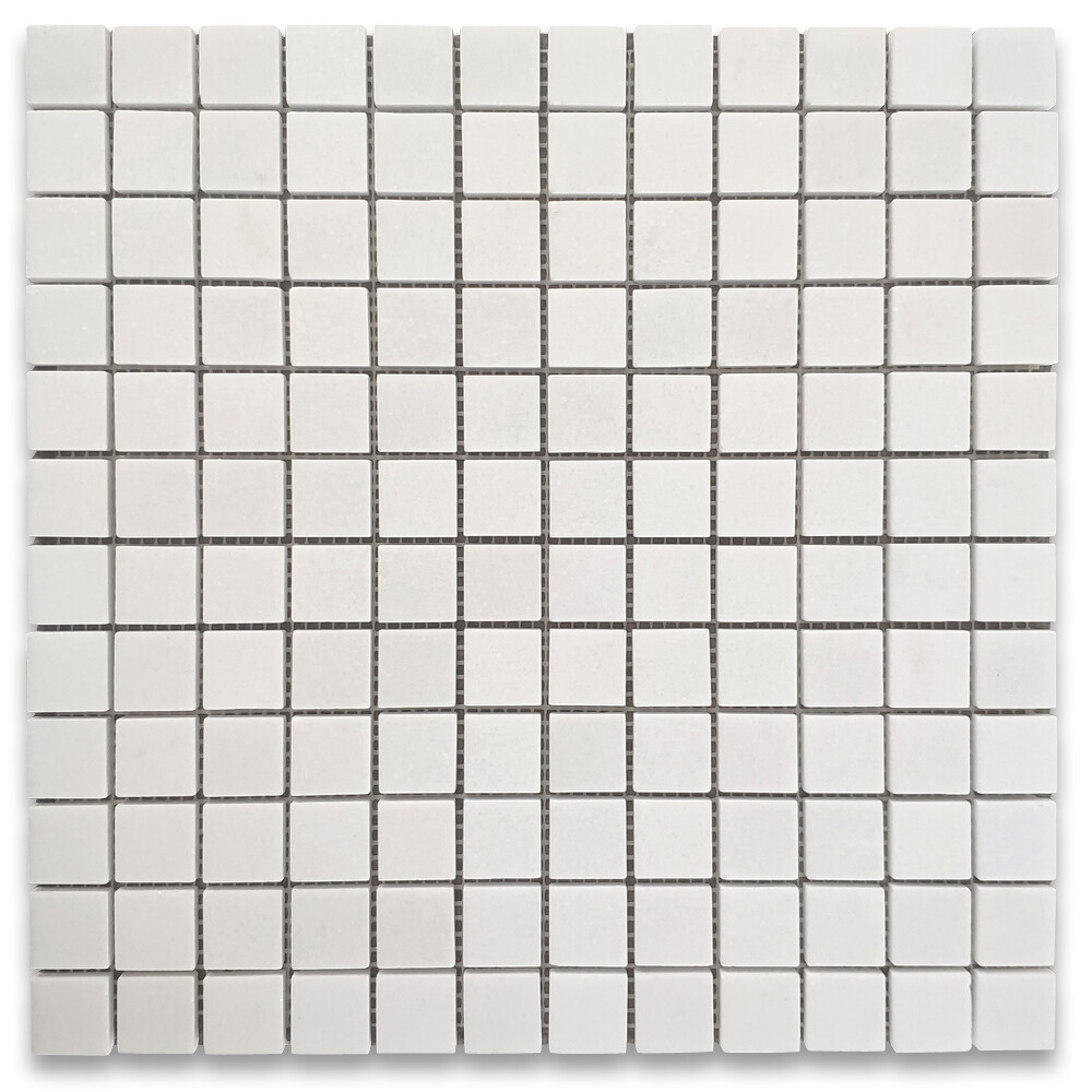 T24XH Greek Thassos White Marble 1×1 Square Mosaic Wall Floor Tile Honed