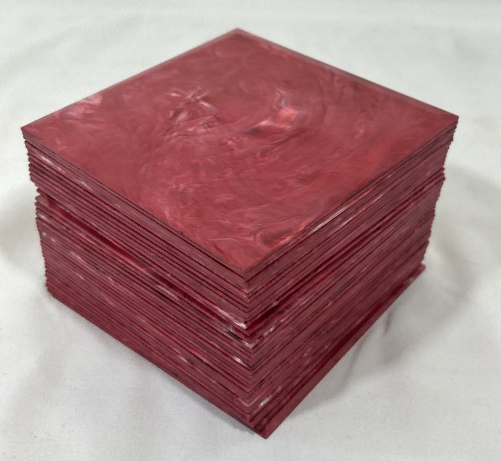 6 Vintage Undergate Red Marble Plastic Polystyrene Wall Tiles 4.25″x4.25″