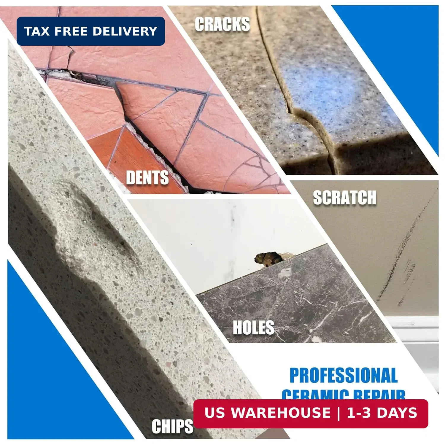 Tile Repair Kit, Ceramic Tile Chip Repair Kit, Porcelain Repair Kit for Ceramic,