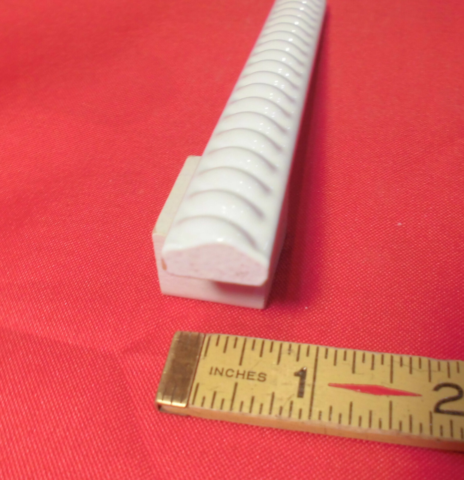 10 pcs. *Gloss White* Vintage Ceramic Liner-Pencil-Sizzle Tiles: 5/8″ X 6″ NOS
