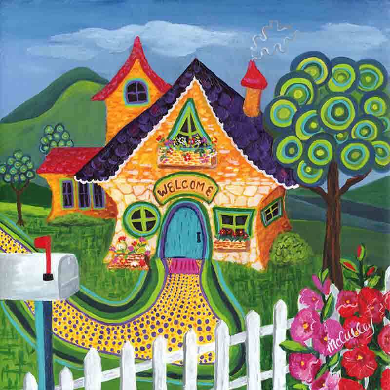 Home Accent & Decor Tile Debbie McCulley House Landscape Art POV-DM016AT