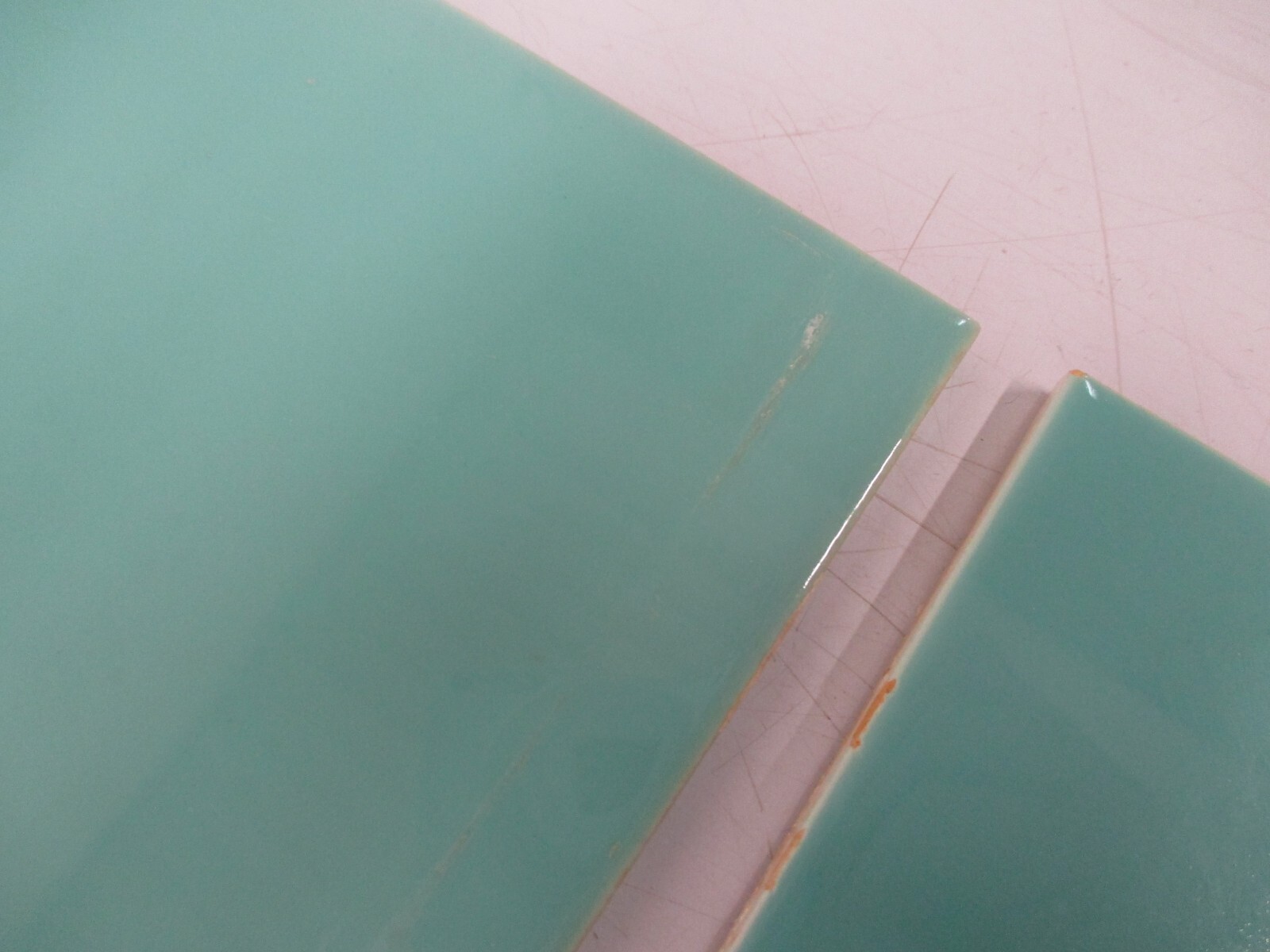 20 Vtg Used Ceramic Tile Aqua Blue 6″ Square Tiles Villeroy&Boch Kitchen Bath