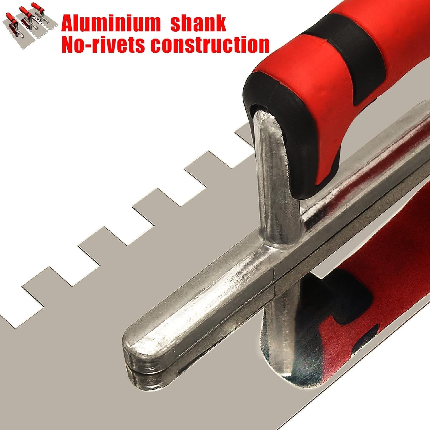 Tile Tools Stainless Steel Square Notched Trowel Set 3 Pc notch Size 5/32″ & 5
