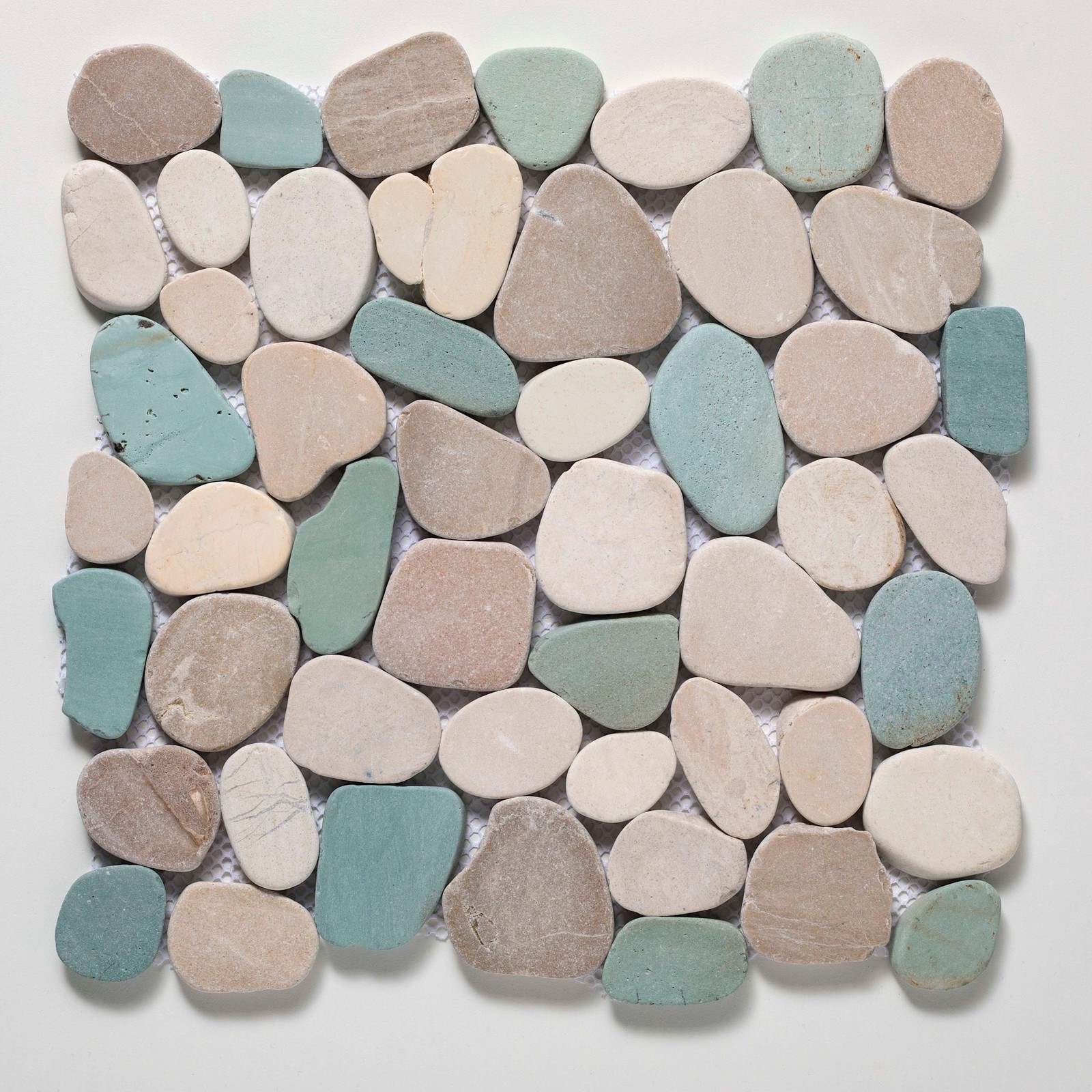 Cruz Bay Studio XS3PGWT Sliced Pebble – 11″ x 11″ Pebble and Rock – Green / Tan