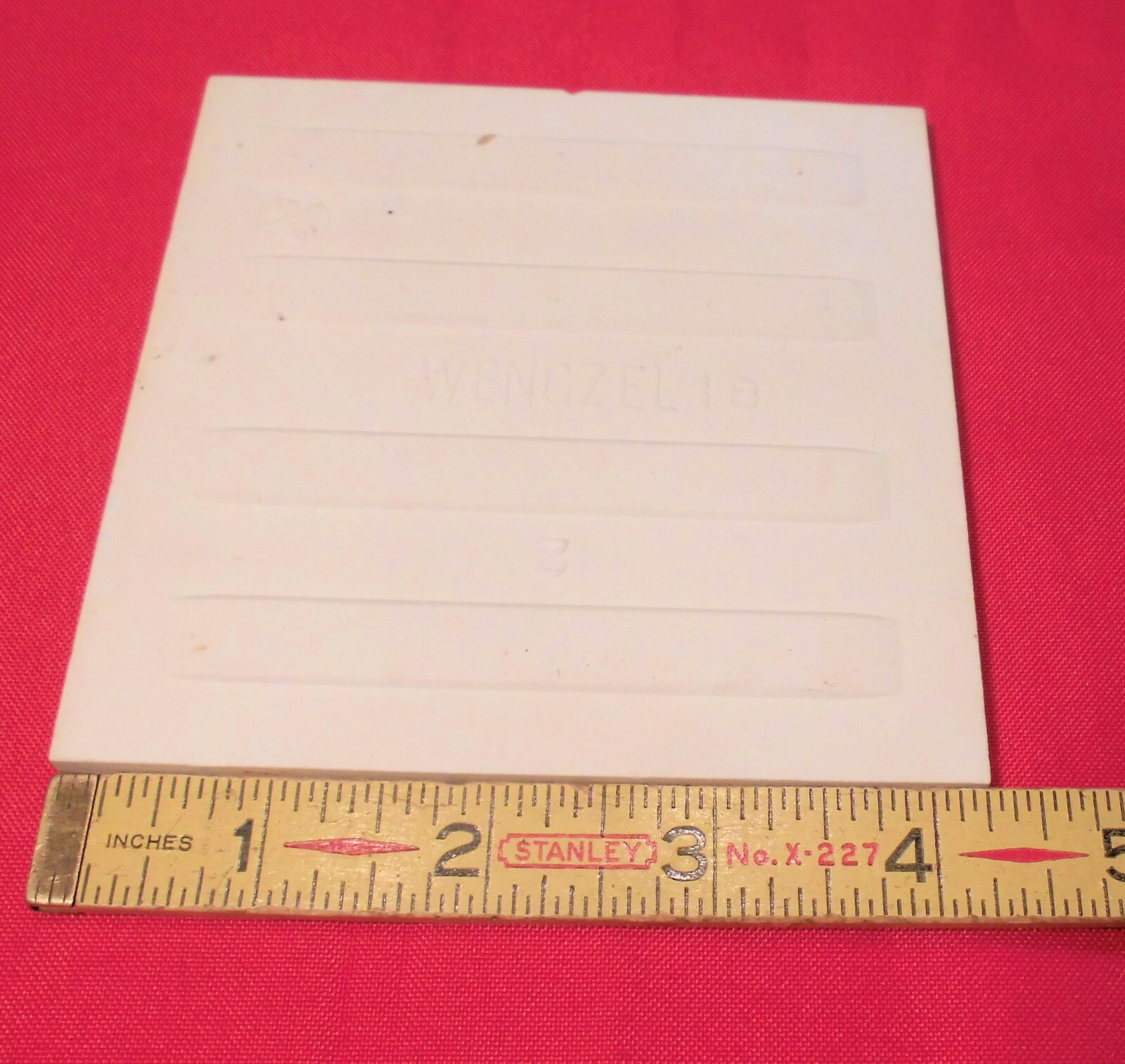 1 pc. *Dove Gray* Glossy Ceramic Tile by Wenczel Co.…NOS…4-1/4″ plus spacing