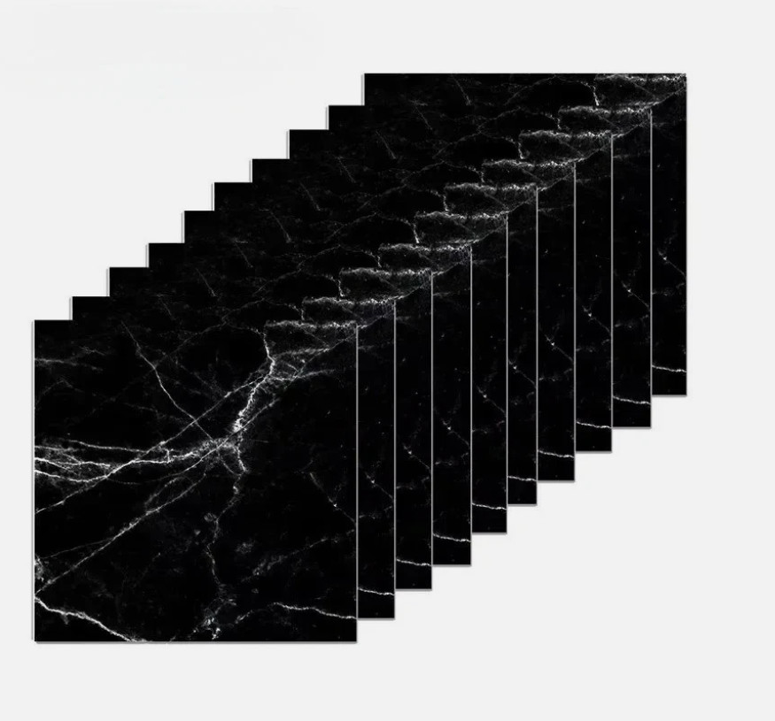 10Pcs Peel and Stick Marble Floor Wall Panels PVC Tiles Sticker US