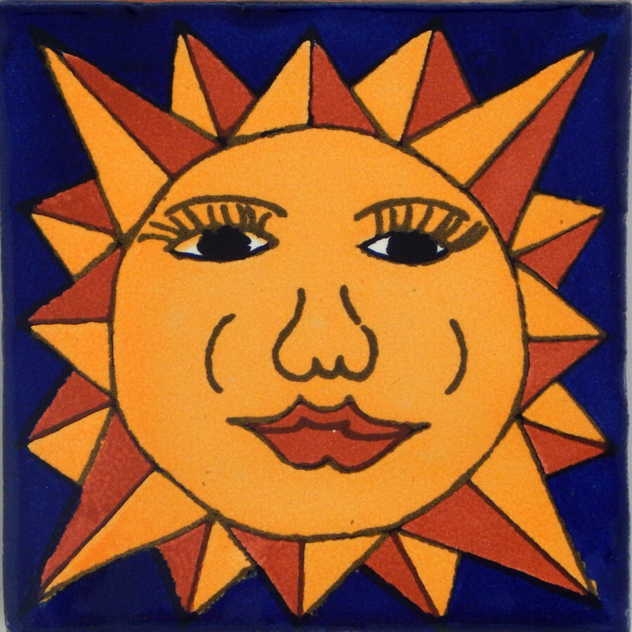 Mexican Tile Folk Art Handmade Talavera Backsplash Handpainted Mosaic # C202