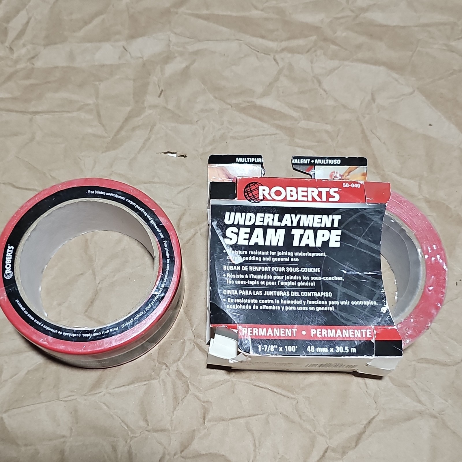 2 Roberts Underlayment Seam Tape 1-7/8 in x 100 ft Red Moisture Resistant 50-040