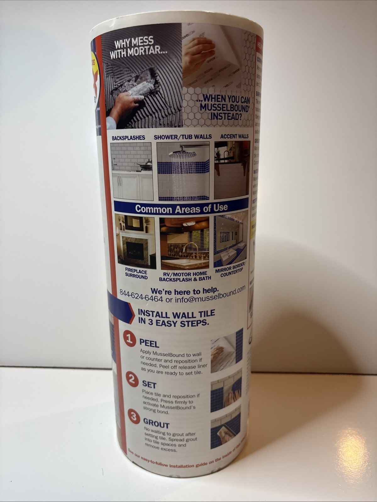 Mussel Bound Double Sided Adhesive Tile Mat with Tile Spacers 15 Sq Ft Coverage