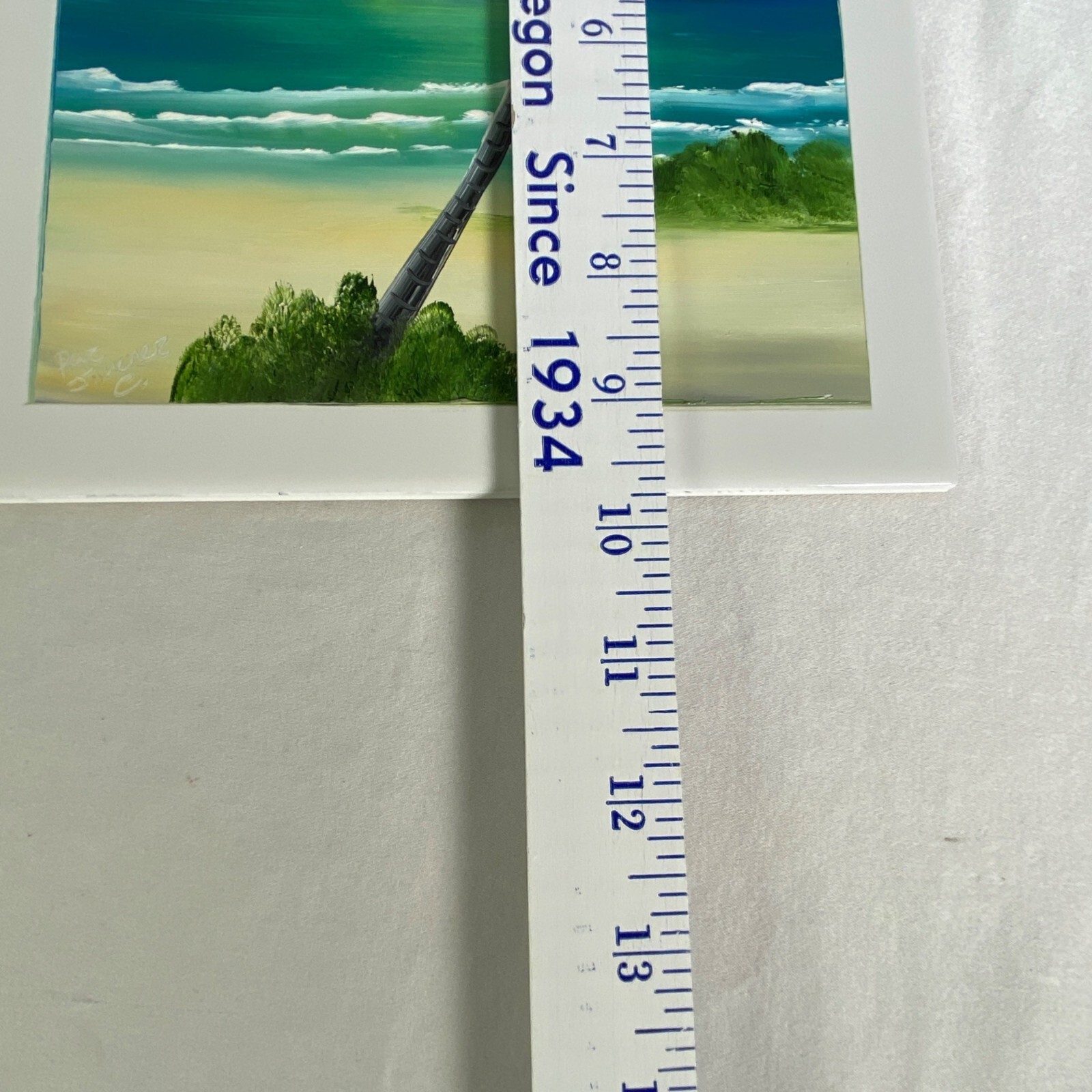 2 Hand Painted Ceramic Tile Wall Art Backsplash Border Mexico Ocean Palm Tree