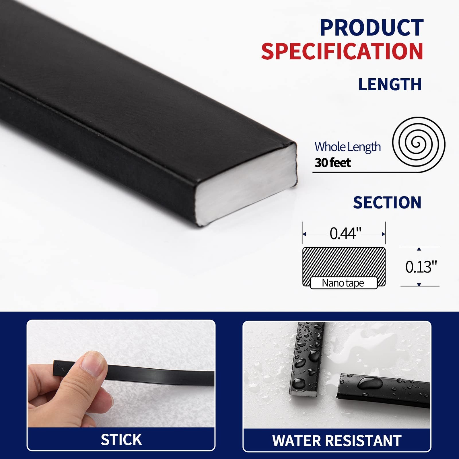 Art3dwallpanels 30 Ft Black Peel and Stick Trim for Backsplash Tile Edge, Sel…
