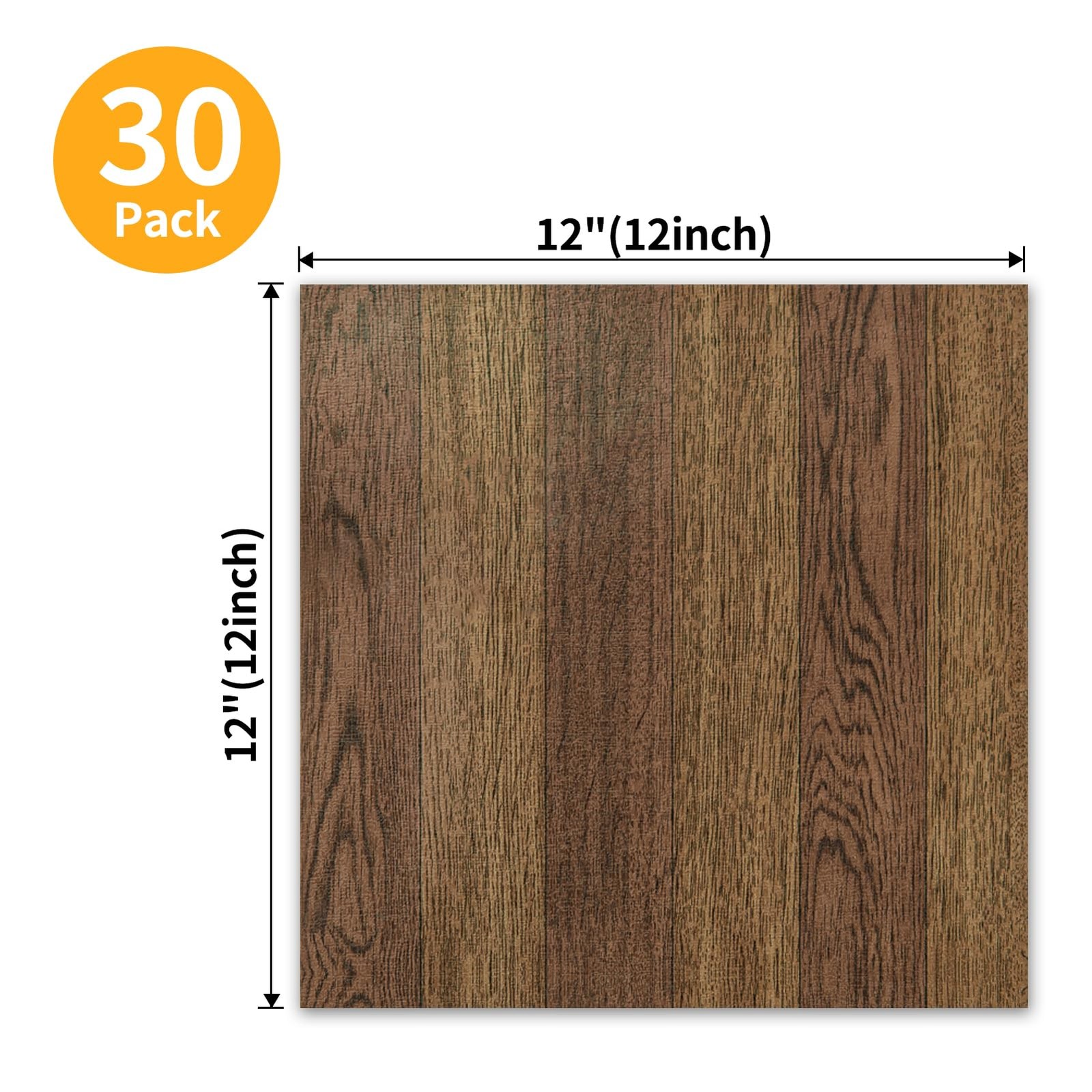 30-Pack Peel and Stick 12 x 12in Vinyl Wood Texture Flooring Tiles, Waterproo…