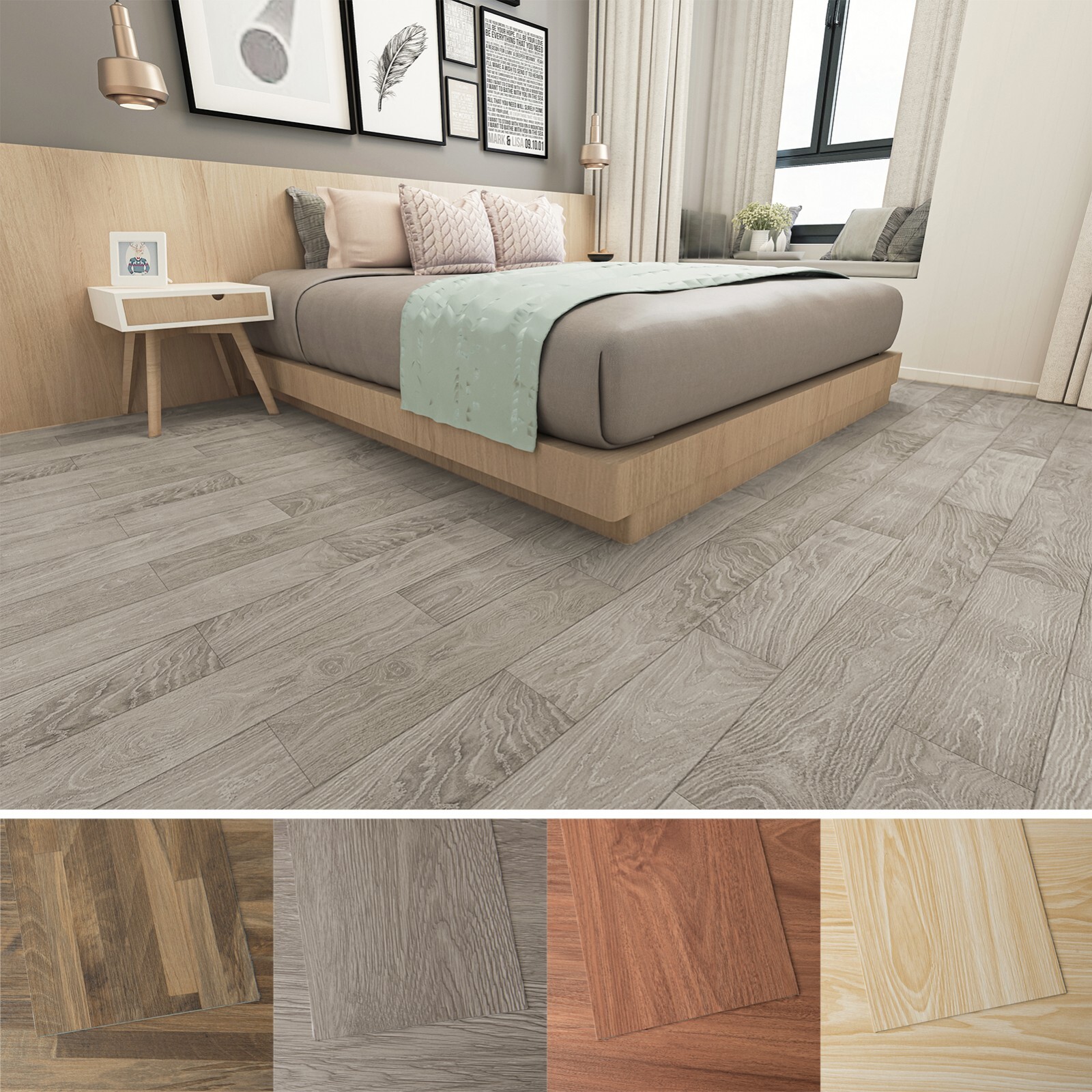 Art3d Vinyl Wood Planks, Peel and Stick Flooring Tiles 36×6″ 36-Pack(54 sq/case)