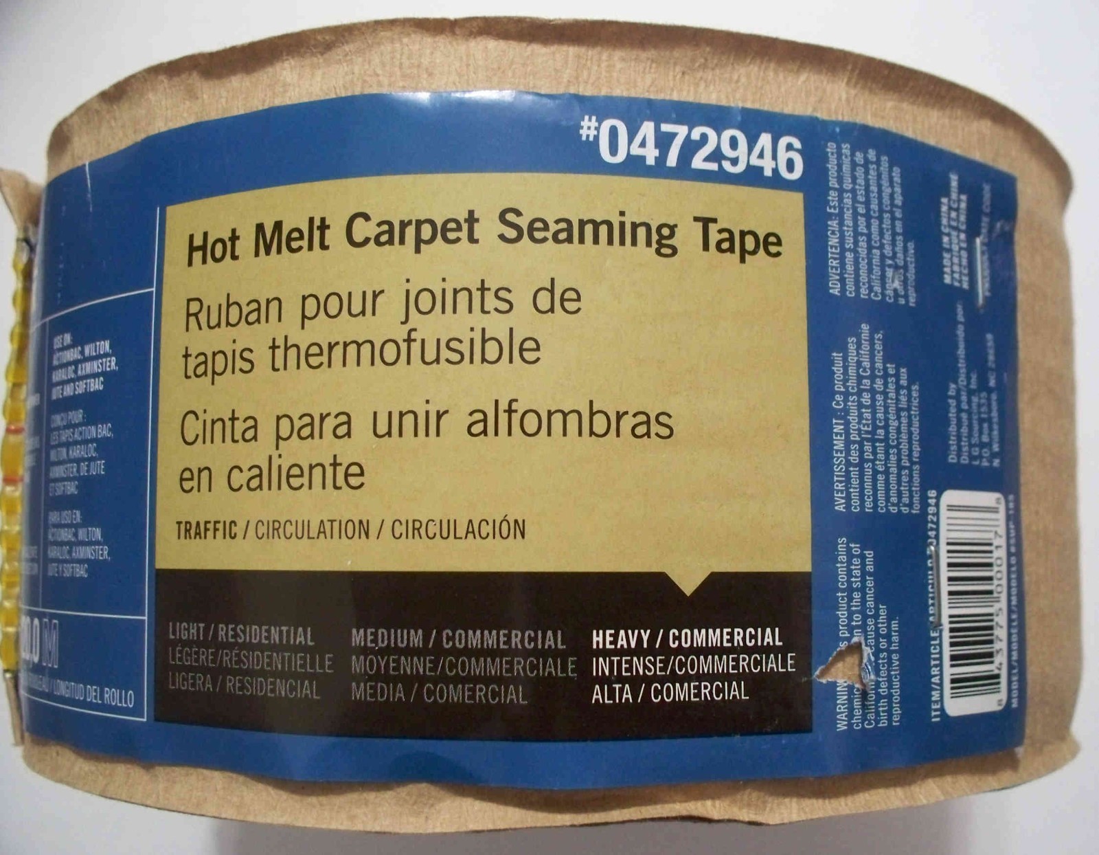 Blue Hawk Hot Melt Carpet Seaming Tape 65.5ft / 20M Heavy/Commercial-Check Ship