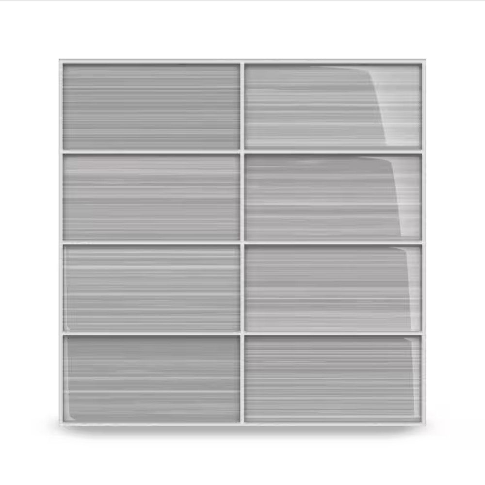Hand Painted Rectangular 3 In. X 6 In. Warm Gray 40 Glass Tile (10 Sq. Ft./Per C
