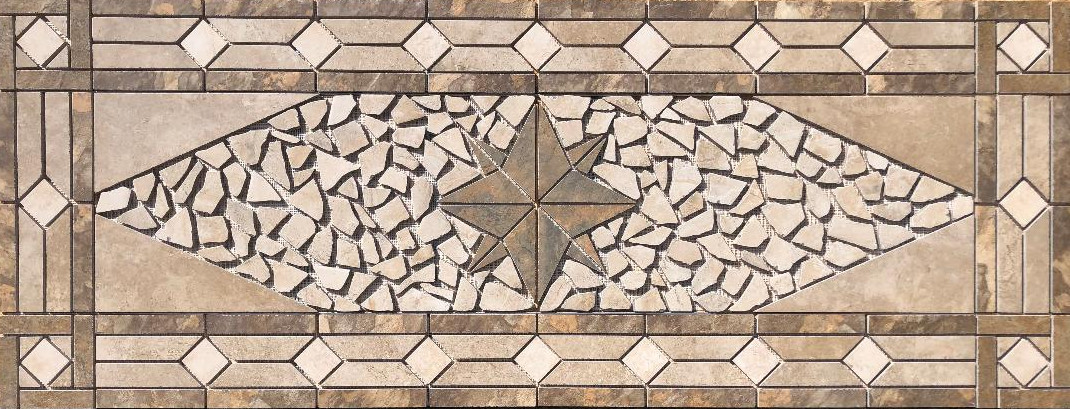 54 1/4″ x 20 3/4″ Tile Medallion Deco – Daltile Affinity & Kendal Slate tile