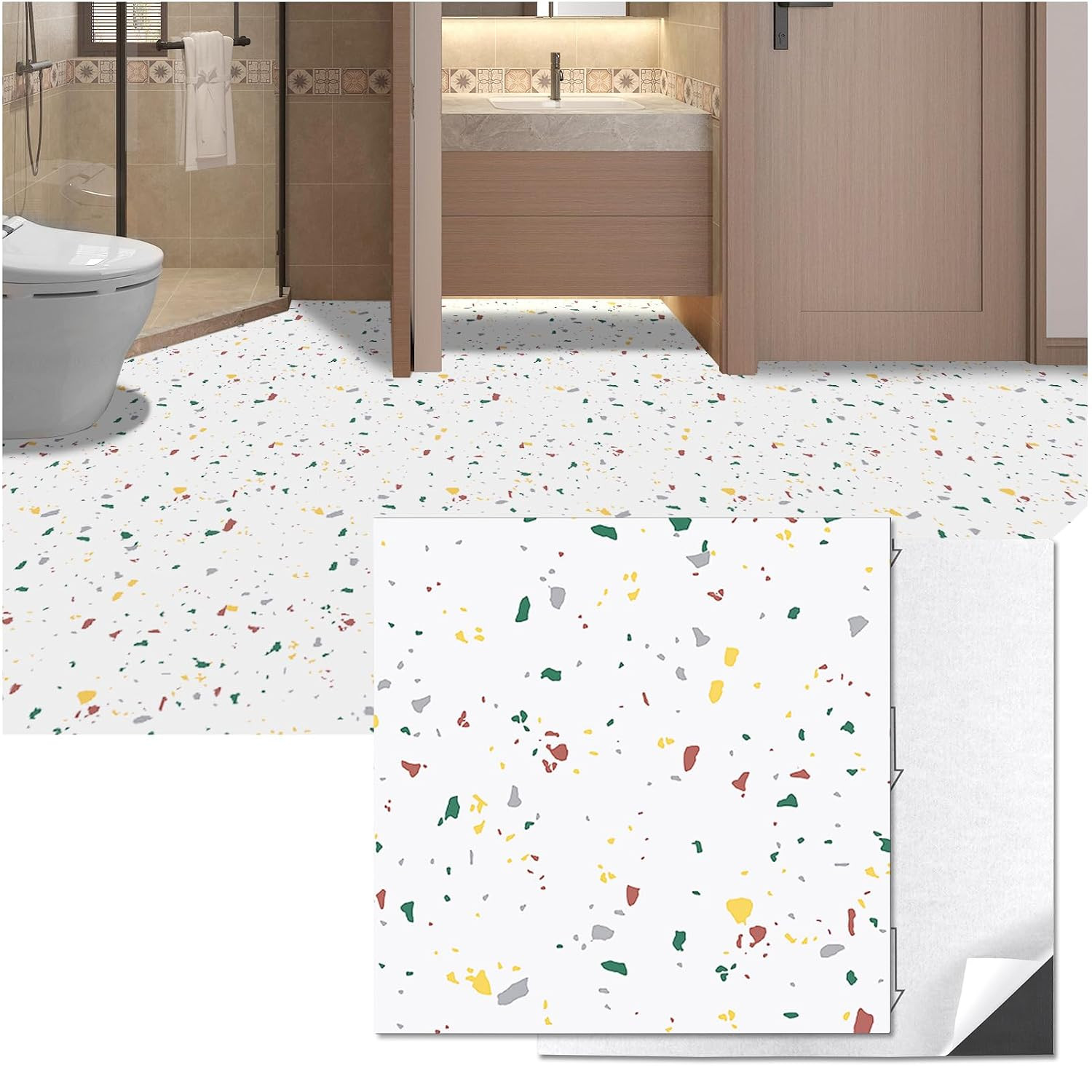 Peel and Stick Vinyl Floor Tiles 30-Pack 12 X 12 Inch, Self Adhesive Waterproof