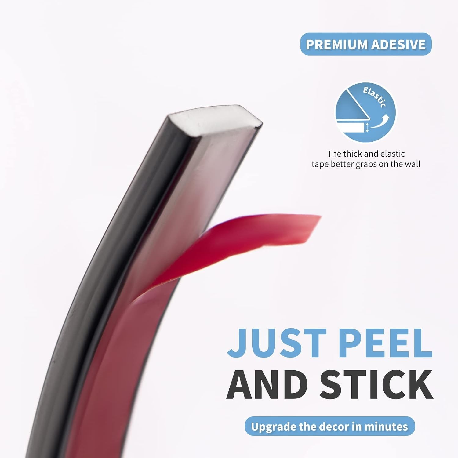 Artistic 30 Ft Black Peel and Stick Vinyl Trim – Perfect for Backsplash & More