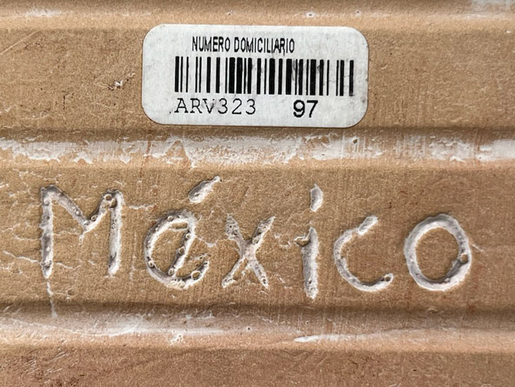 #4, #0, #3 TALAVERO GLAZED TERRA COTTA HOUSE NUMBERS TILES MEXICO; COBALT-MULTI