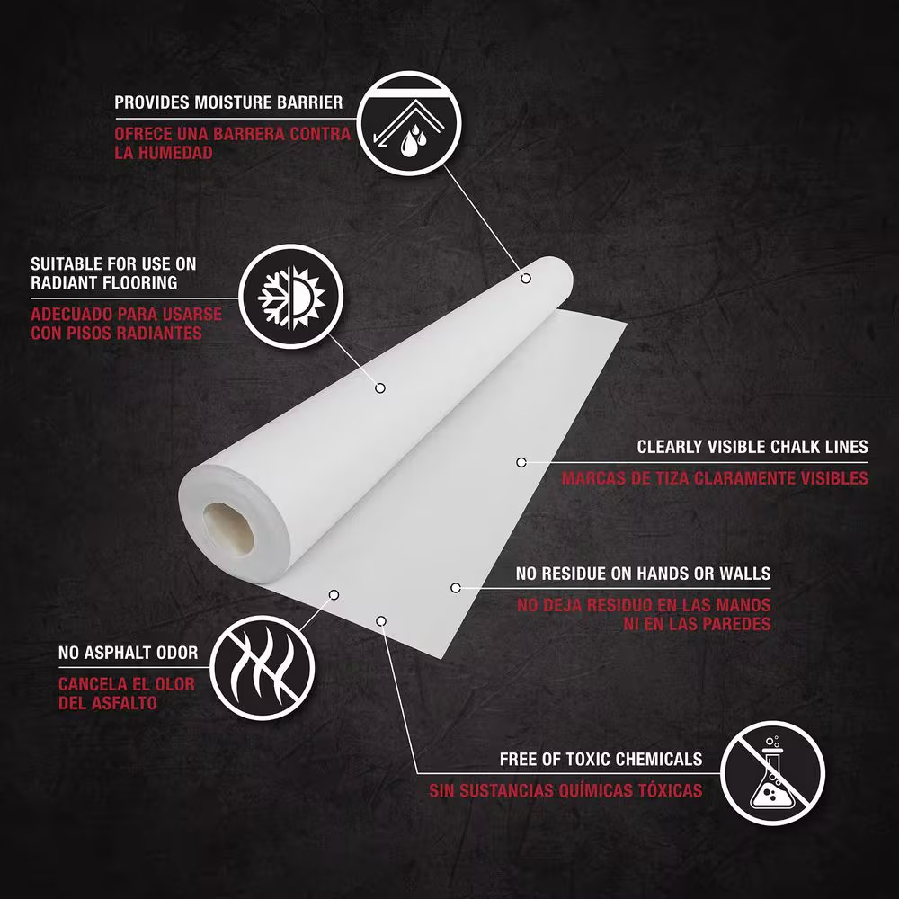 Silicone Moisture Barrier 200 Sq Ft 31.5 In.Wx76.25 Ft. L X6 Mil T Underlayment