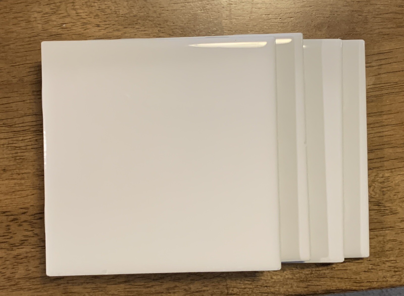 4.25 x 4.25 White Semi-Gloss Ceramic Bullnose Transition Wall Tile Trim 8 pc
