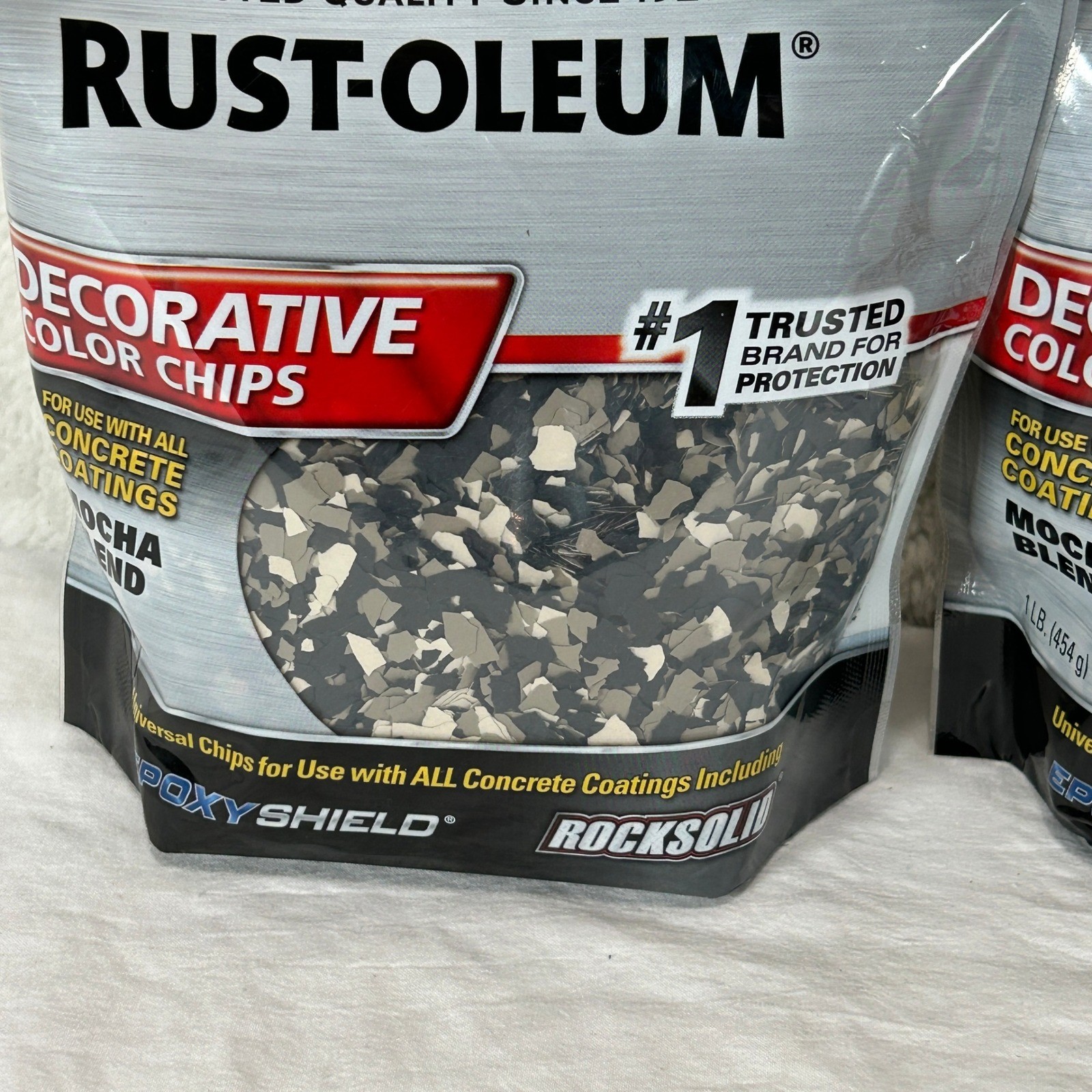 Rust-Oleum Decorative Color Chips 3 Bags Mocha & Glacier Gray Epoxy Floor Flakes