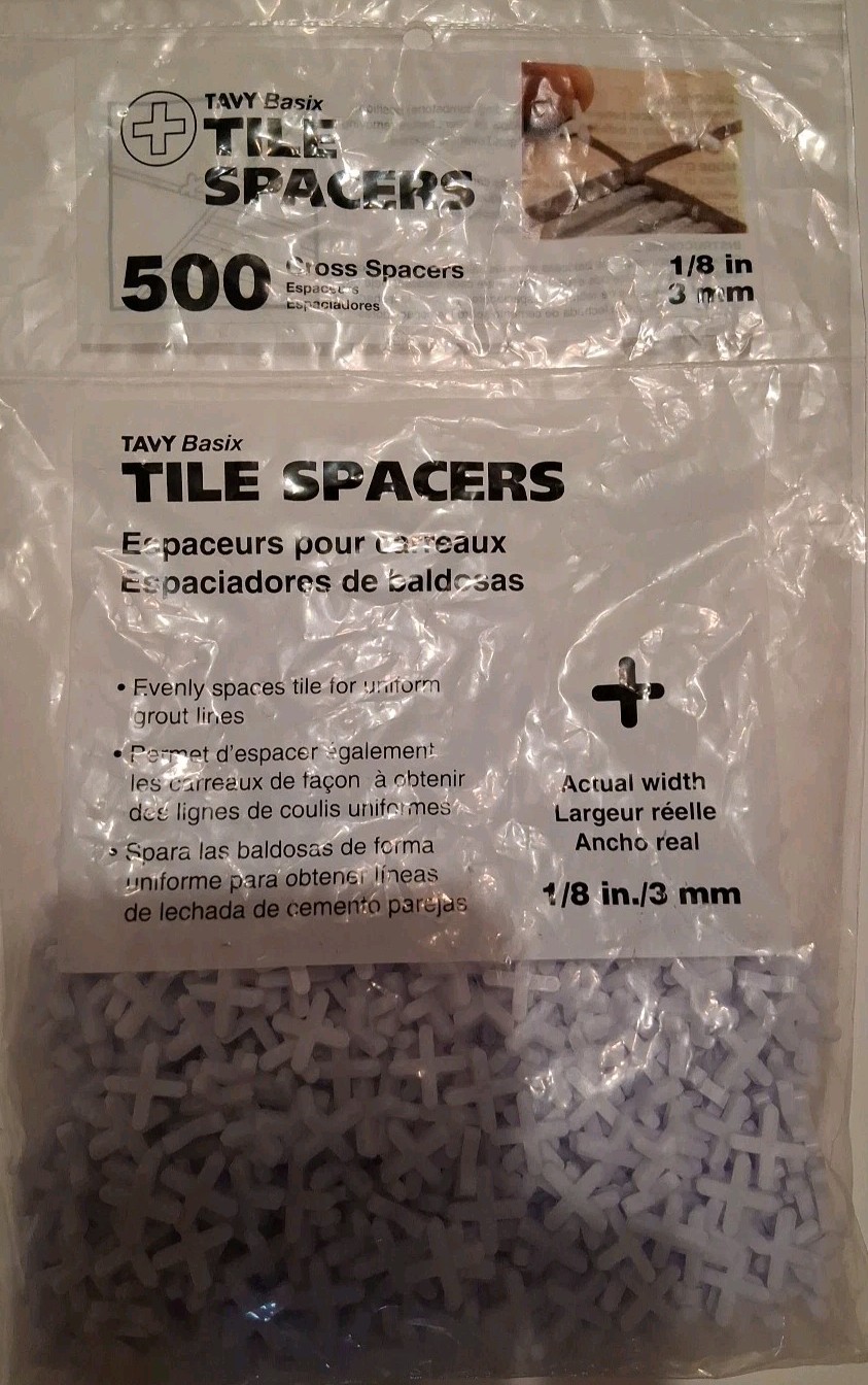 TAVY BASIX Tile Cross #5454 Spacers 1/8″ 3mm – 500 count NEW & SEALED!