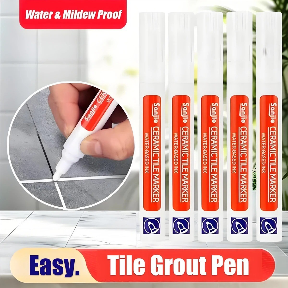 Grout Pen Waterproof Tile Gap Repair Paint Marker Mouldproof Filling Agents