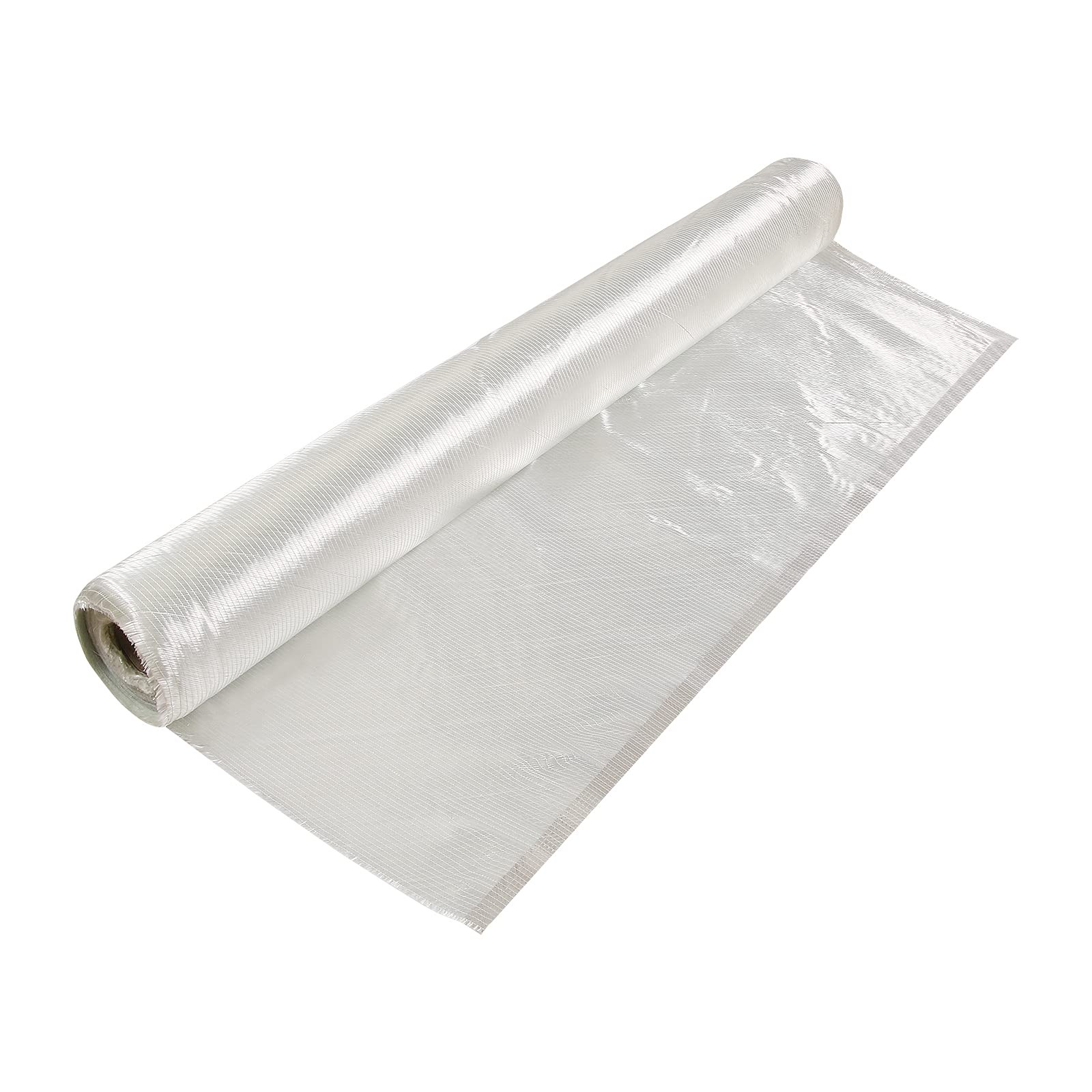 Bubujia +45°/-45° Fiberglass Biaxial Cloth Mat, 50″ x 5 Yards, Epoxy White