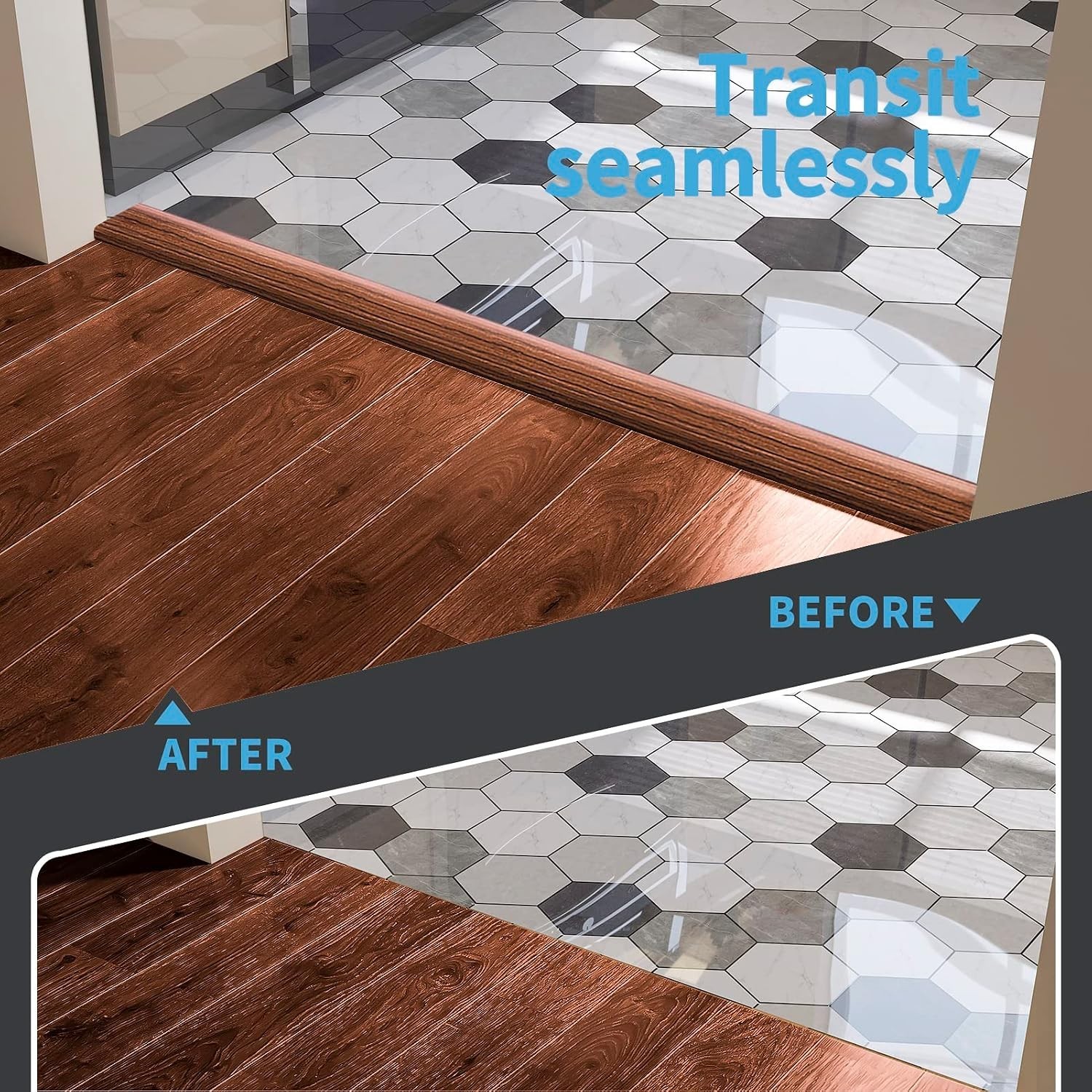 4 FT Easy Install Self-Adhesive Floor Transition Strip in Rich Cherry Color