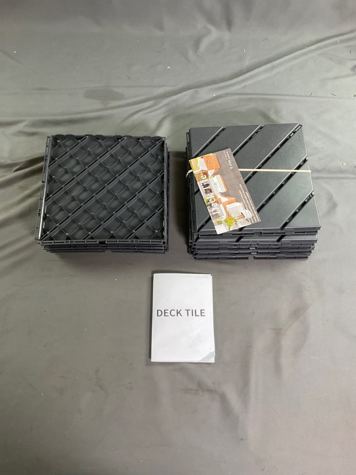 Interlocking Black Deck Tiles 11.8×11.8 in – Durable, Easy Install for Patio, De