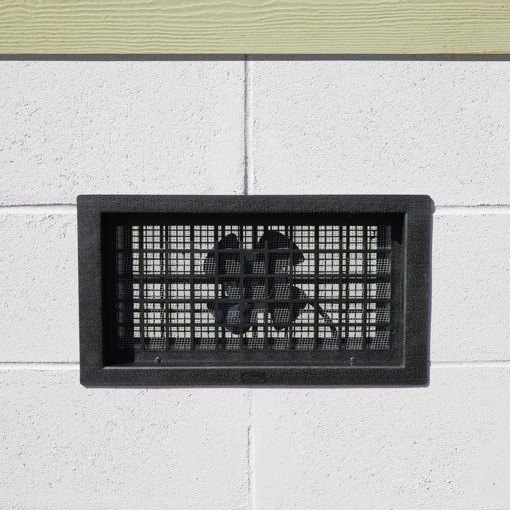 16 In. X 8 In. Resin Power Foundation Vent in Black