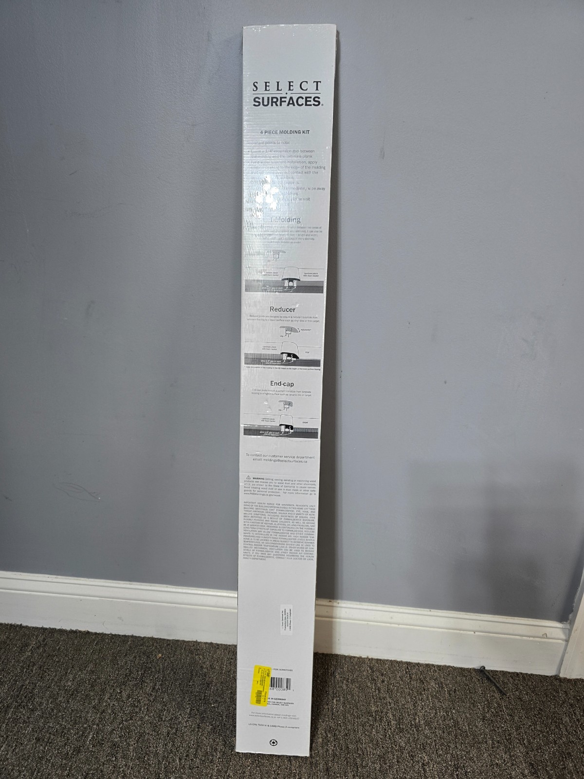 Select Surfaces Pearl Gray Molding Kit 3FT 8IN 10MM Thick Laminated Flooring