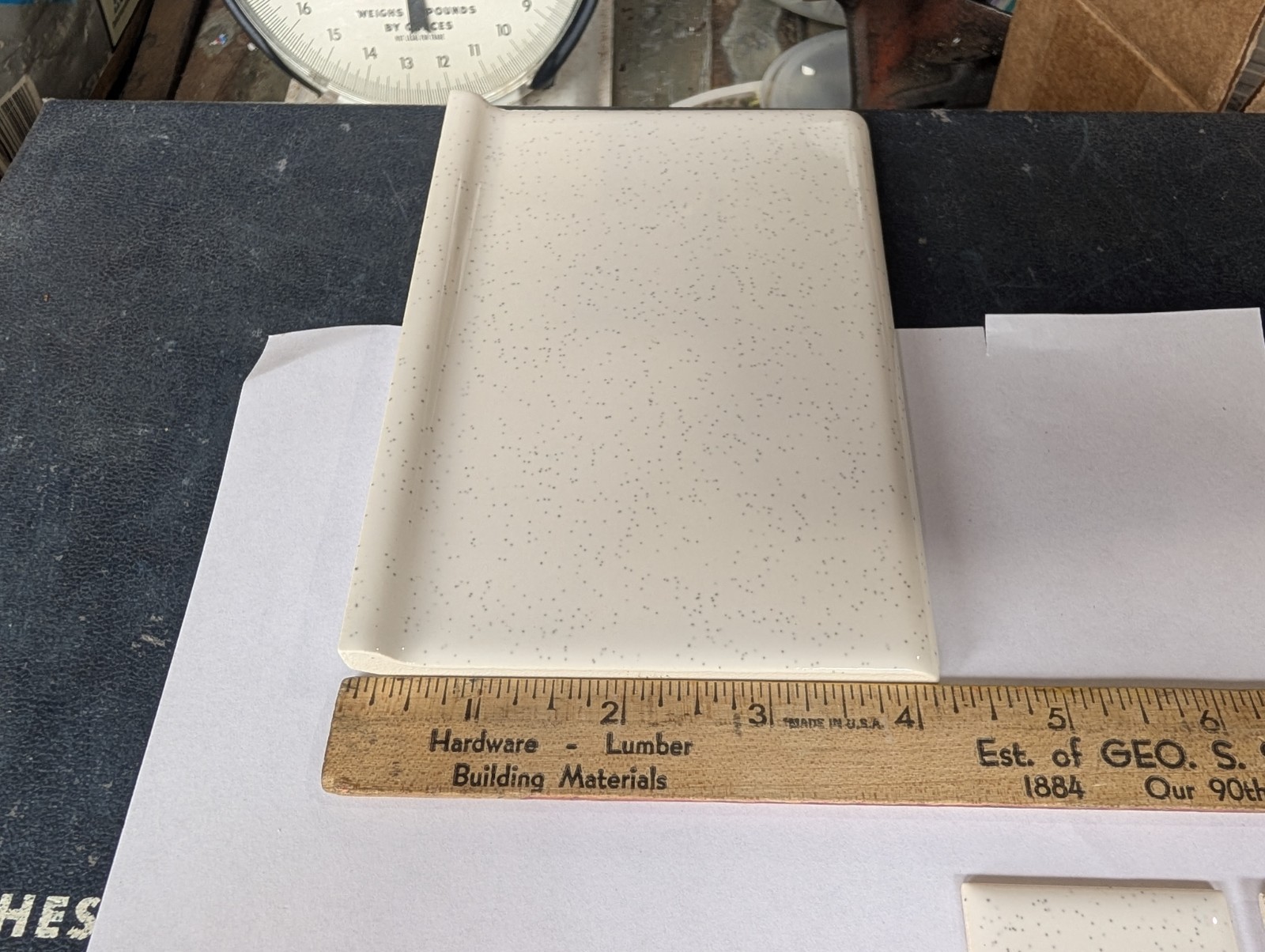 1 Pc American Olean Salt & Pepper #45 S3419T Ceramic Tile Cove base 4-1/4″ X 6″