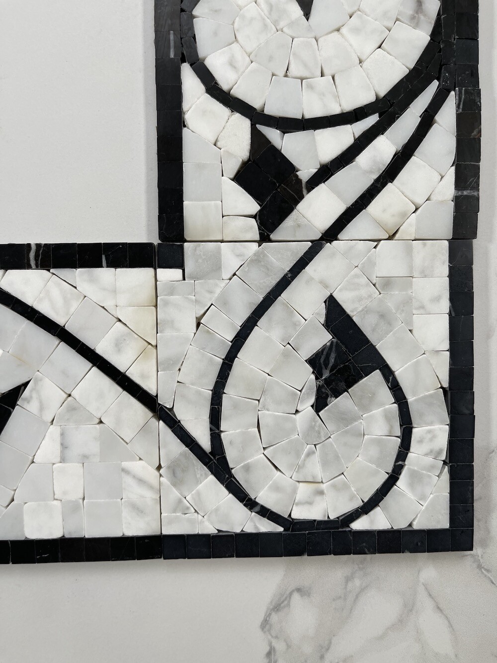 B4689CP Marble Mosaic Border Accent Decorative Tile Agean Bianco 5×5 Polished