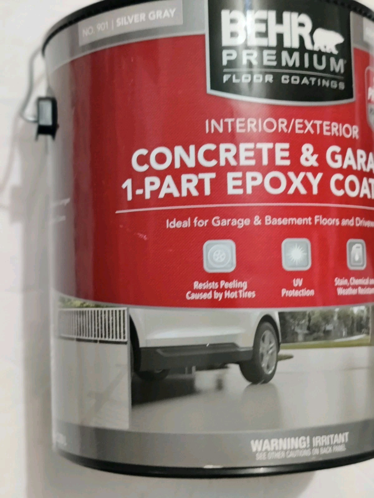 BEHR Epoxy Floor Coating 1 gal Silver Gray Self-Priming Low Gloss UV Resist