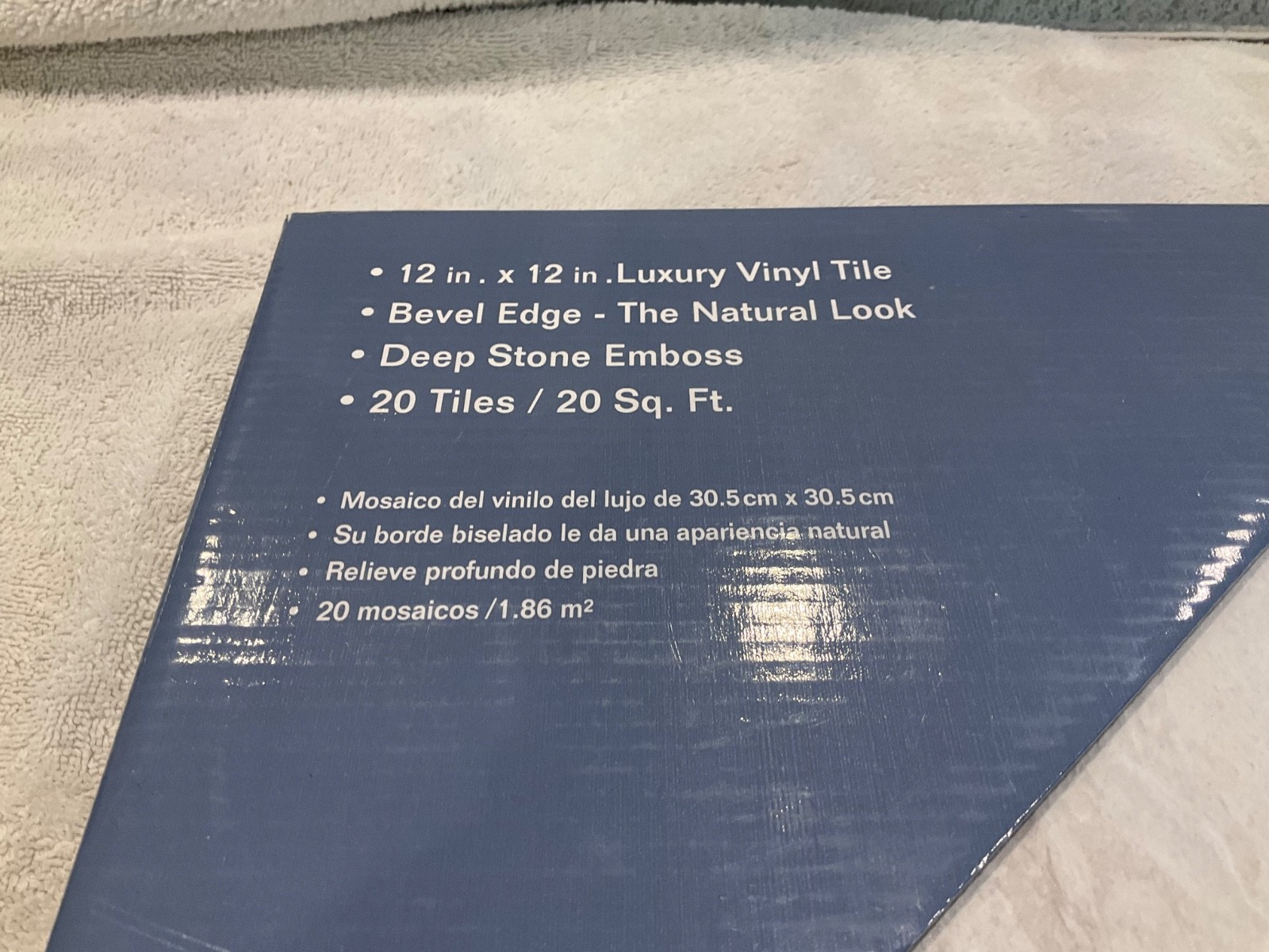 Cryntel EuroStone Luxury Vinyl Tile 12×12 Glacier Bevel Edge Box of 20 Sq Ft