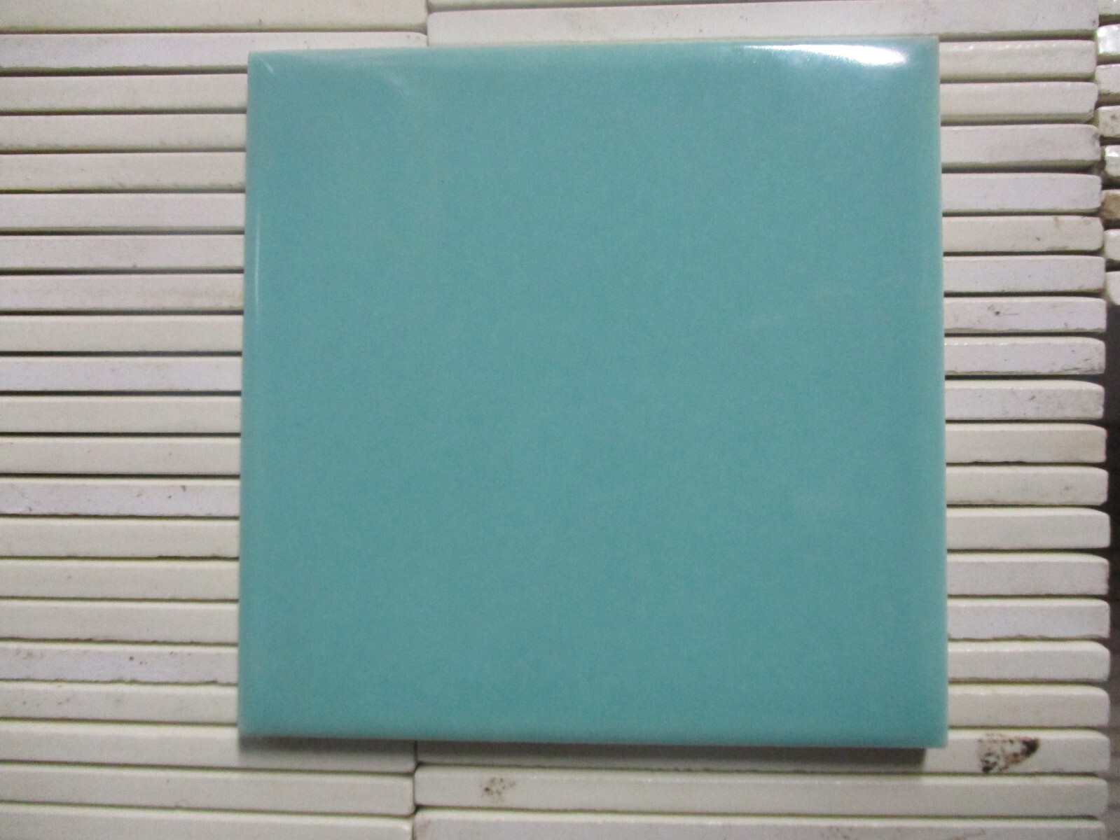 1 Wall Tile Atco USA 4-3/8″ Sq. Aqua Green Turquoise Ceramic 1950s Retro Vintage