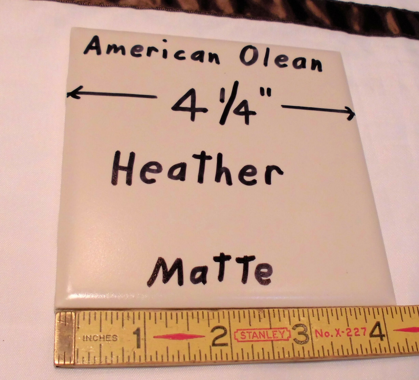 1 pc. Vintage Matte Ceramic Tile *Heather* American Olean Co. 4-1/4″ Pinkest?