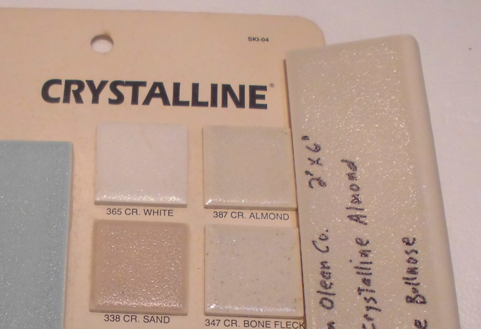1 pc. Ceramic Bullnose Tile 2” X 6” #387 Crystalline Almond by American Olean
