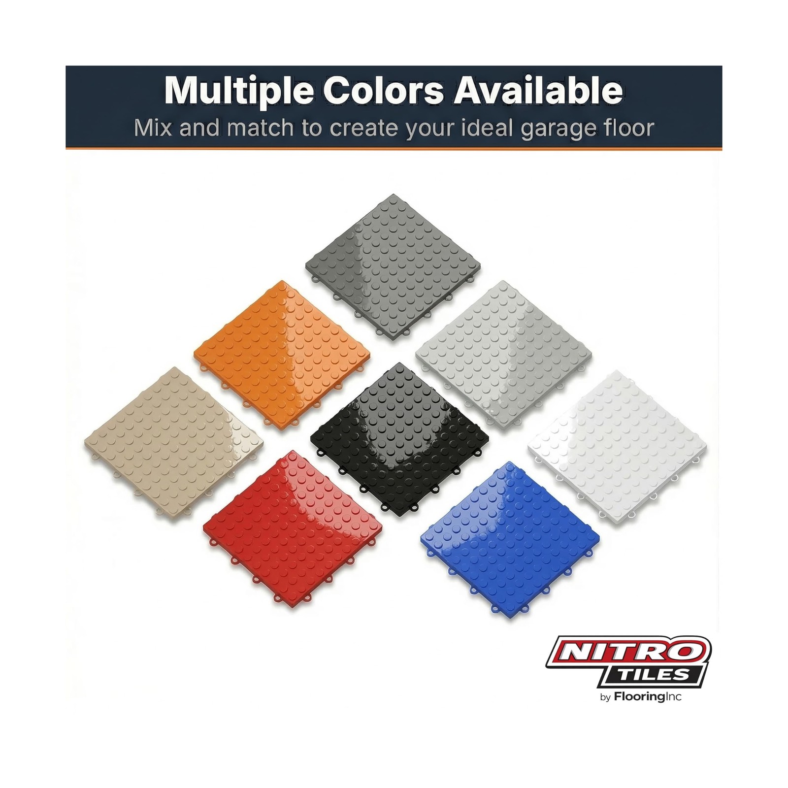 IncStores Nitro Tiles by FlooringInc 12″ x 12″ Interlocking Garage Floor Tile…