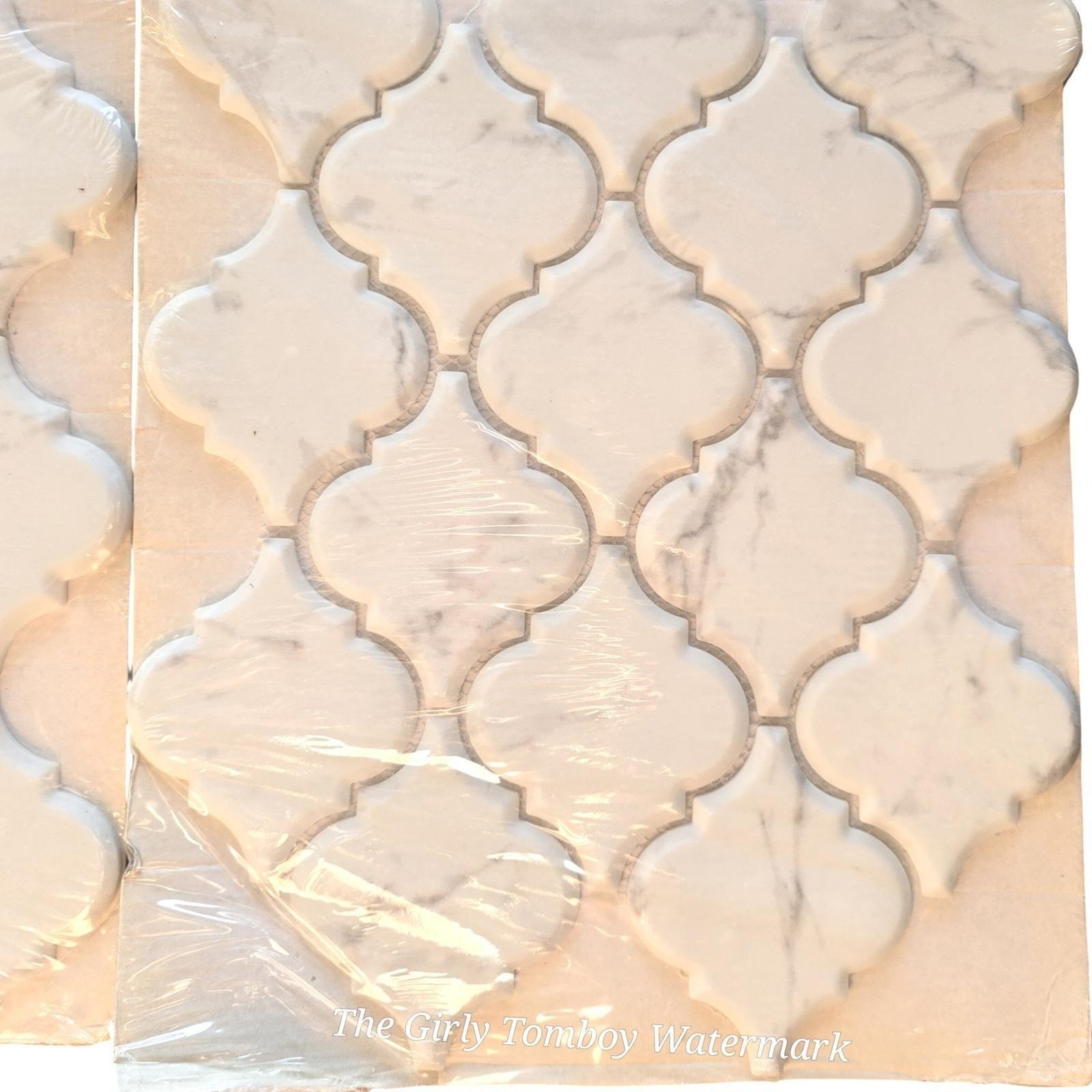 Satori Anatolia Recycled Glass Mosaic Arabesque Matte Tile Mercato Bianco