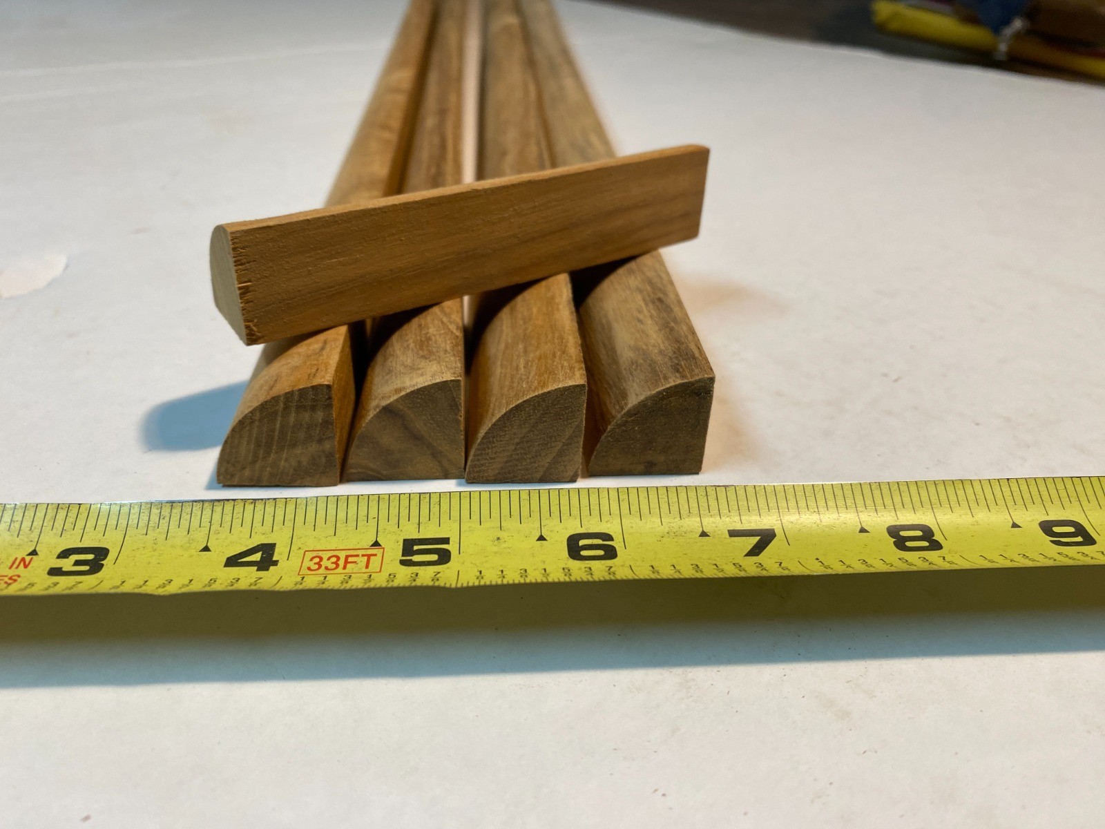 ¾” Teak Quarter Round Molding – 3 to 5 ft Lengths