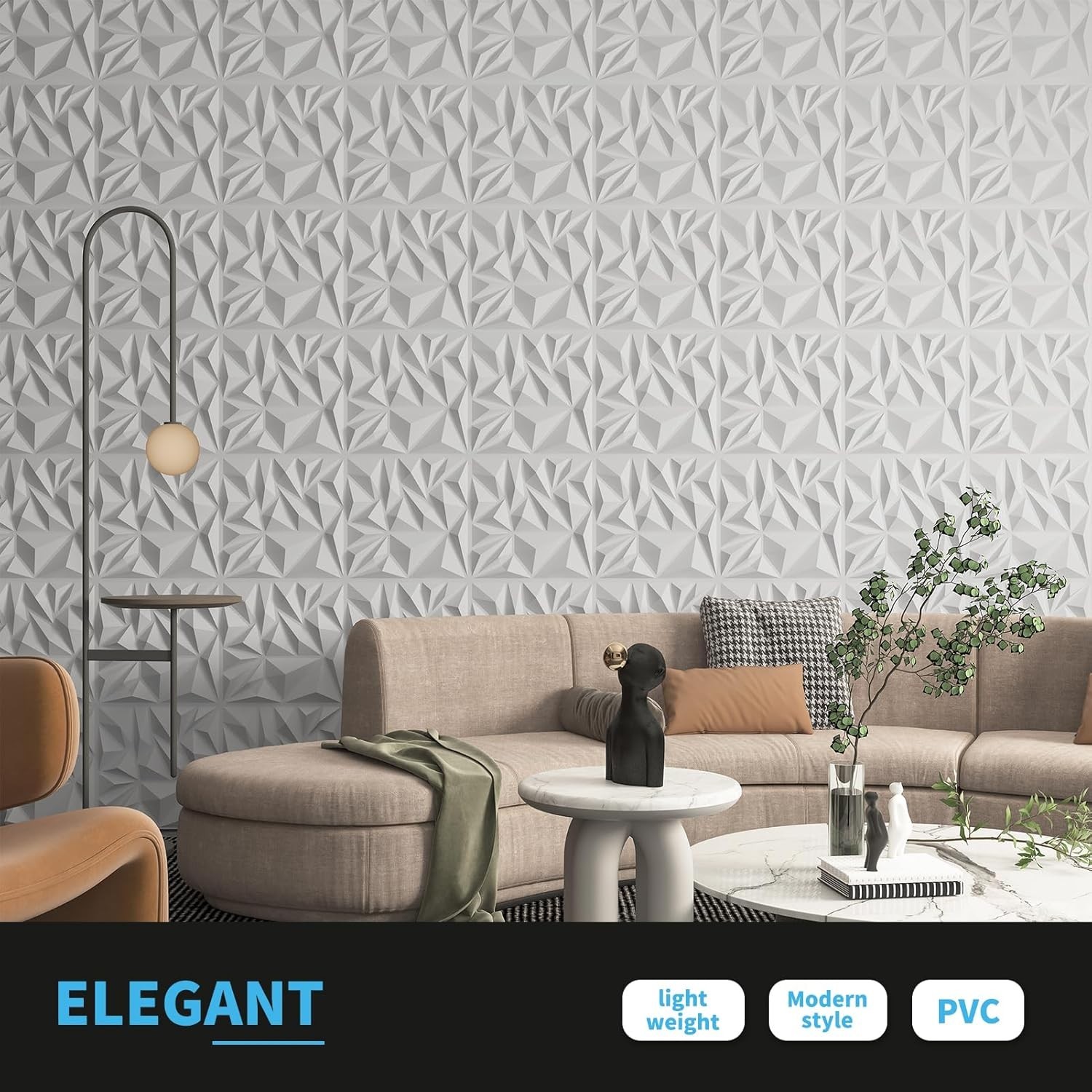 Paneles De Pared 3D Modernos Decoración Interior Diamante Para Sala Pack 33 NEW