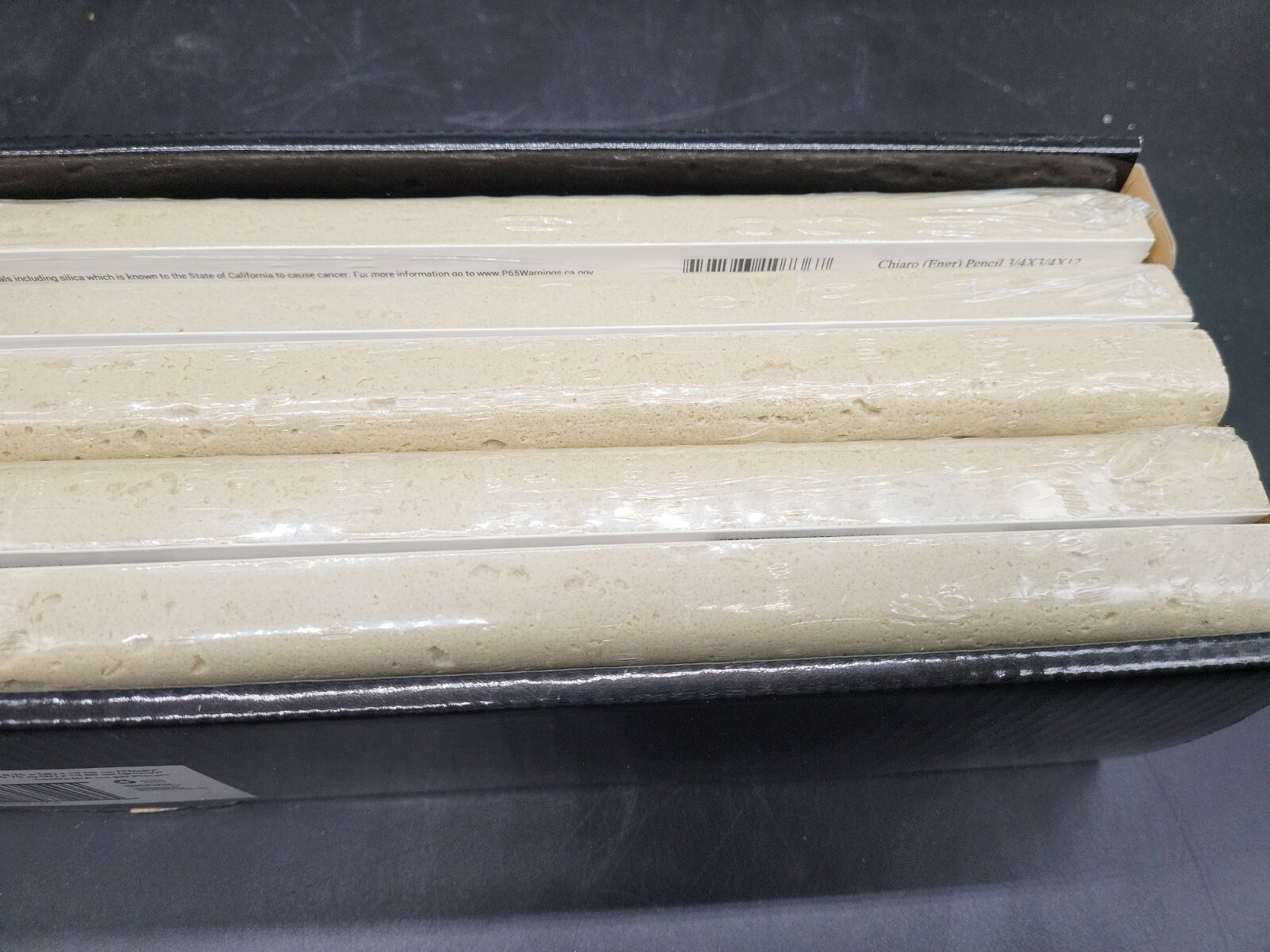 Chairo Pencil Molding 0.75 in. x 12 in. Honed Engineered Stone Marble Wall Tile