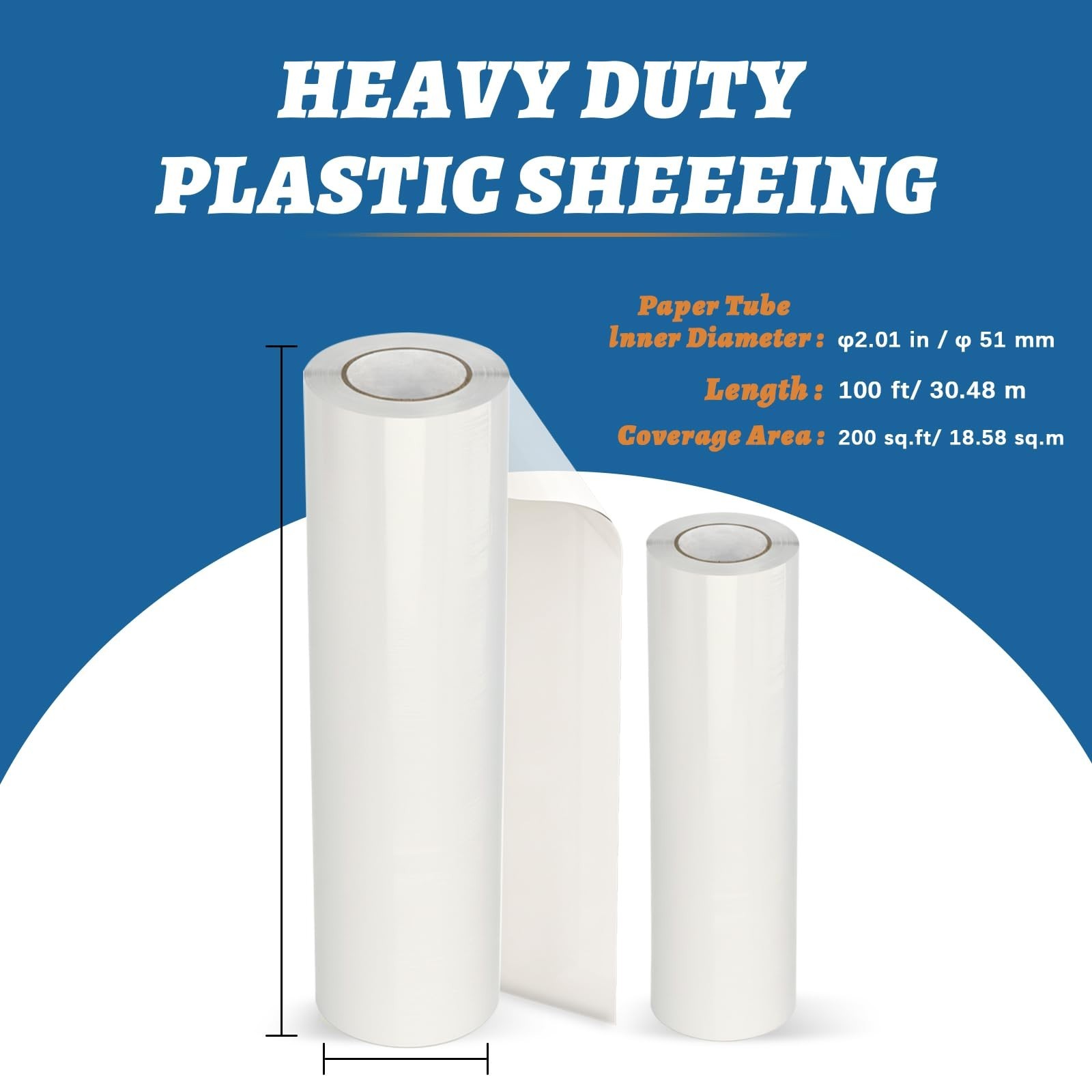 Carpet Protection Film 24″ x 200′ – Self-Adhesive Clear Plastic Floor and