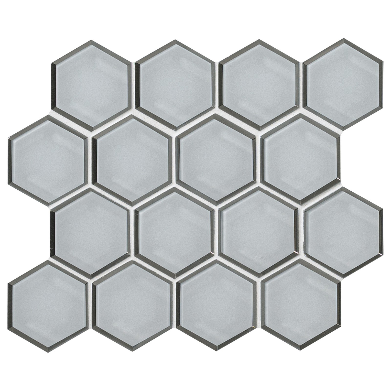 Ackland AKM-G-RI3X3BHX-CA Rivella – 11″ x 12″ Glass Geometric – Sage Edge